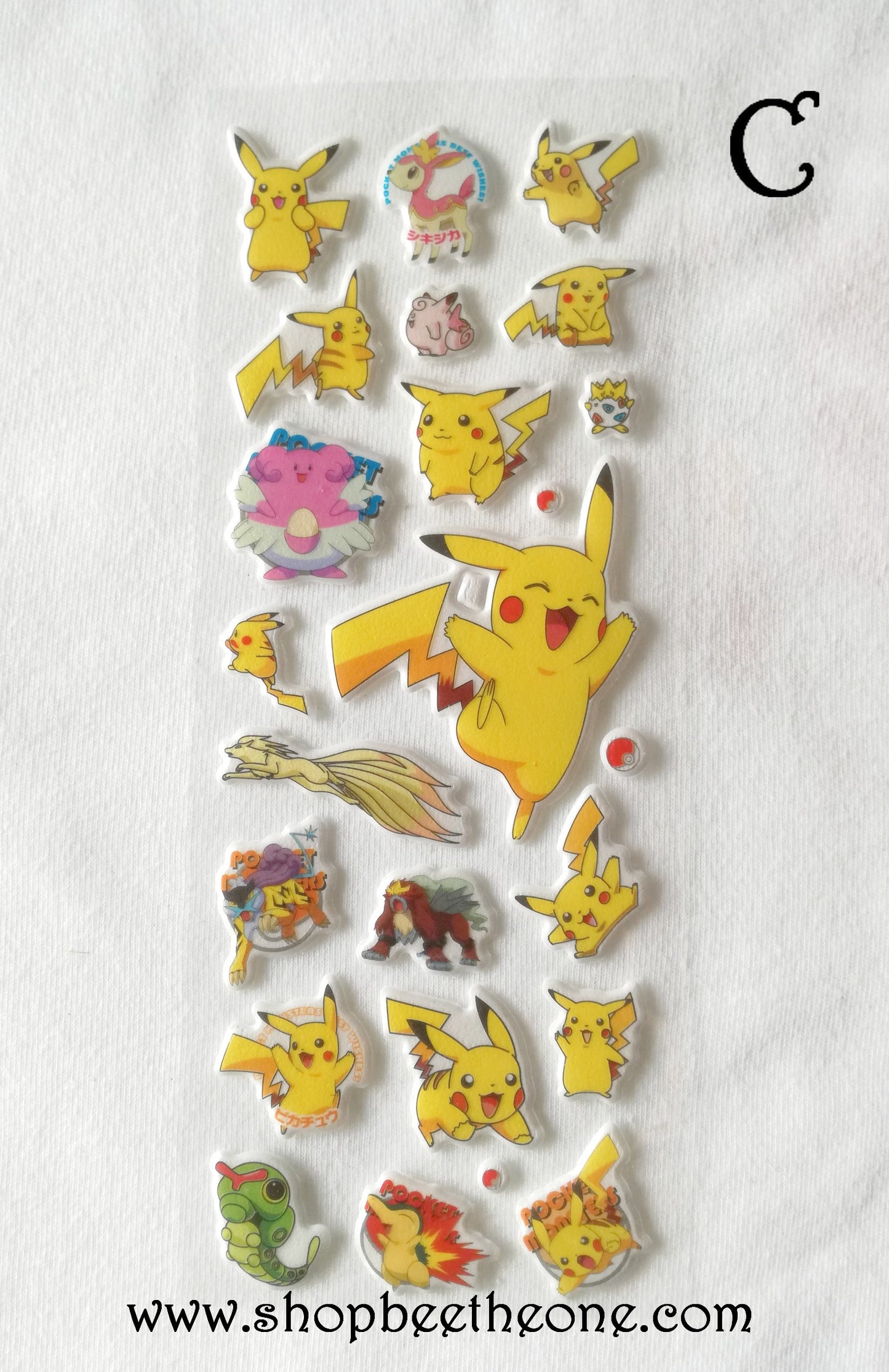 Planche de stickers autocollants Monstre jeu vidéo en relief - 5 modèles