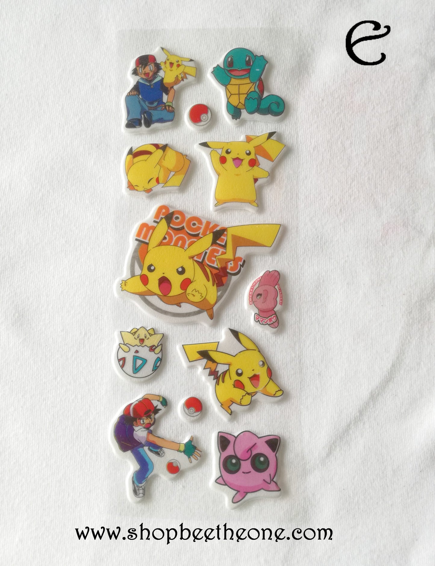 Planche de stickers autocollants Monstre jeu vidéo en relief - 5 modèles