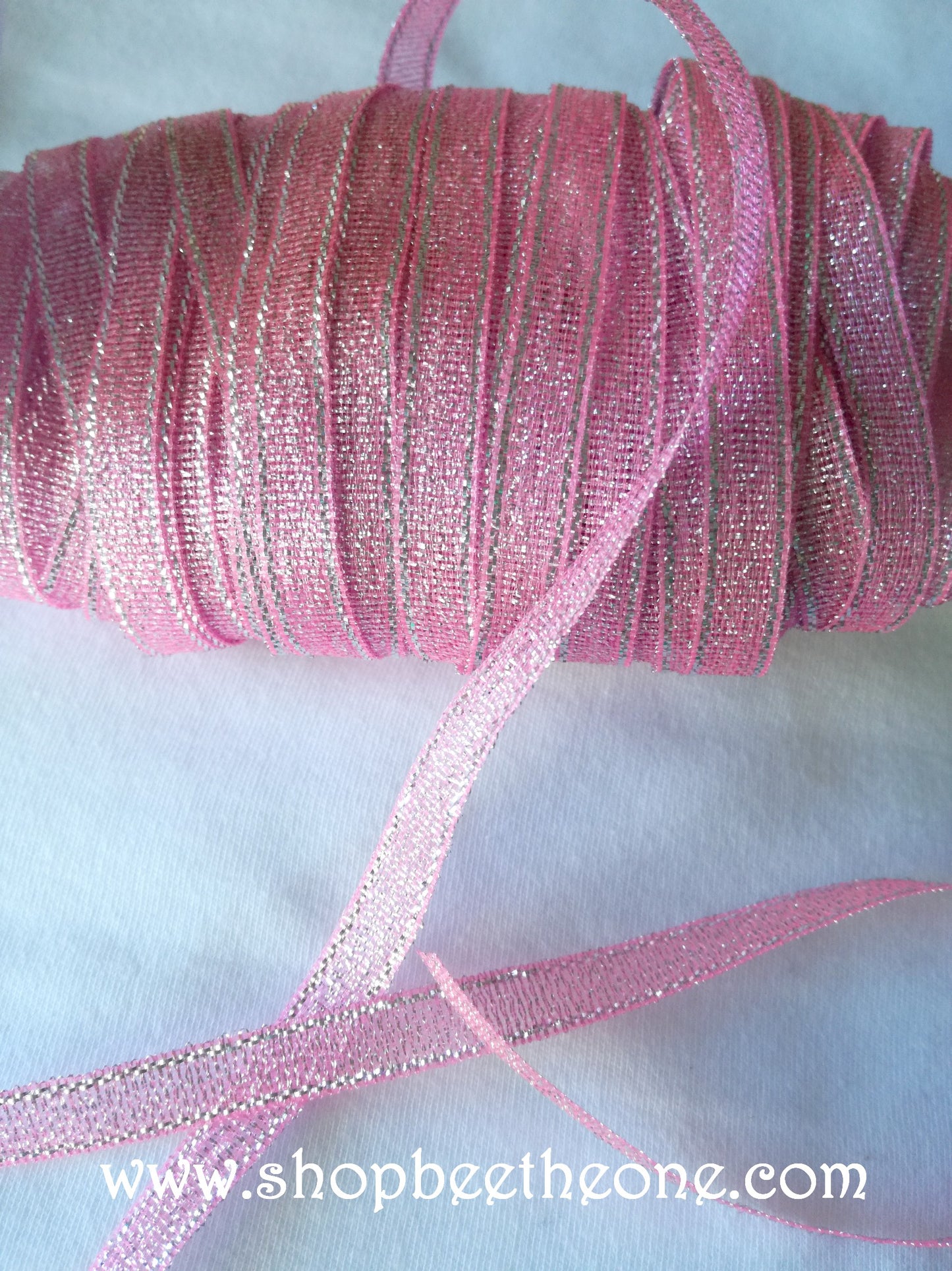 Ruban fantaisie organza bicolore brillant- 7,5 mm x 1 m - 4 coloris