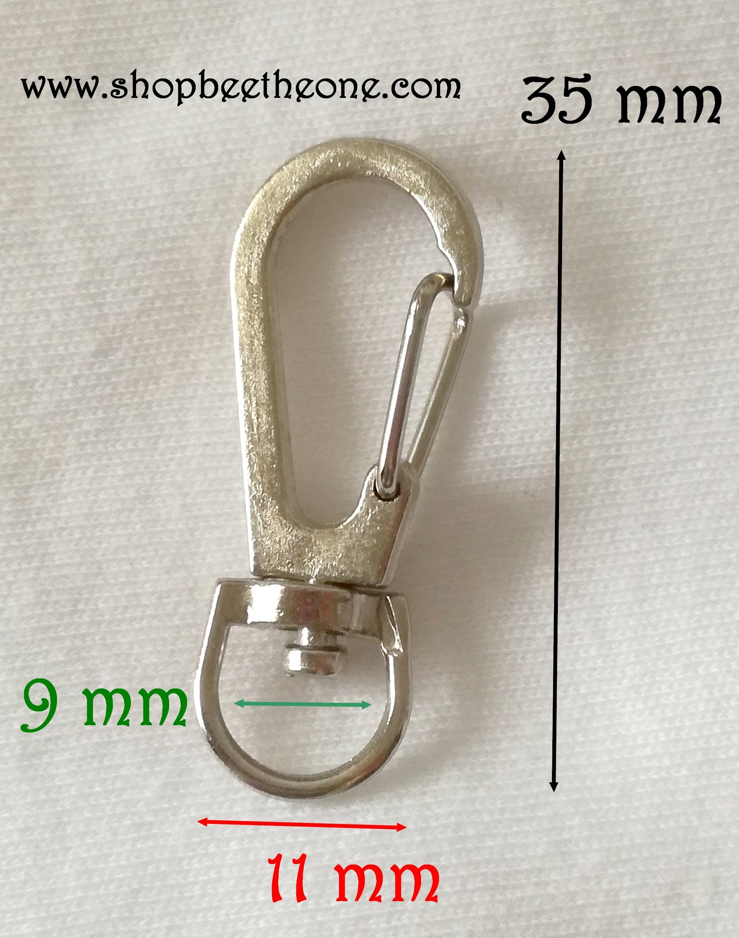 Attache Fermoir clip poussoir à pivot rotatif - pour porte-clé, sacs, décoration... - 2 tailles - Argenté