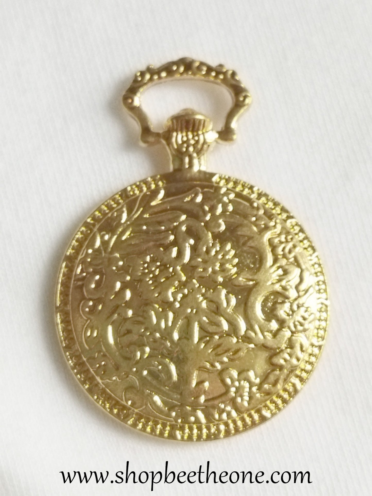 Support pour médaillon "Montre à gousset" - base pour cabochon 20 mm - doré