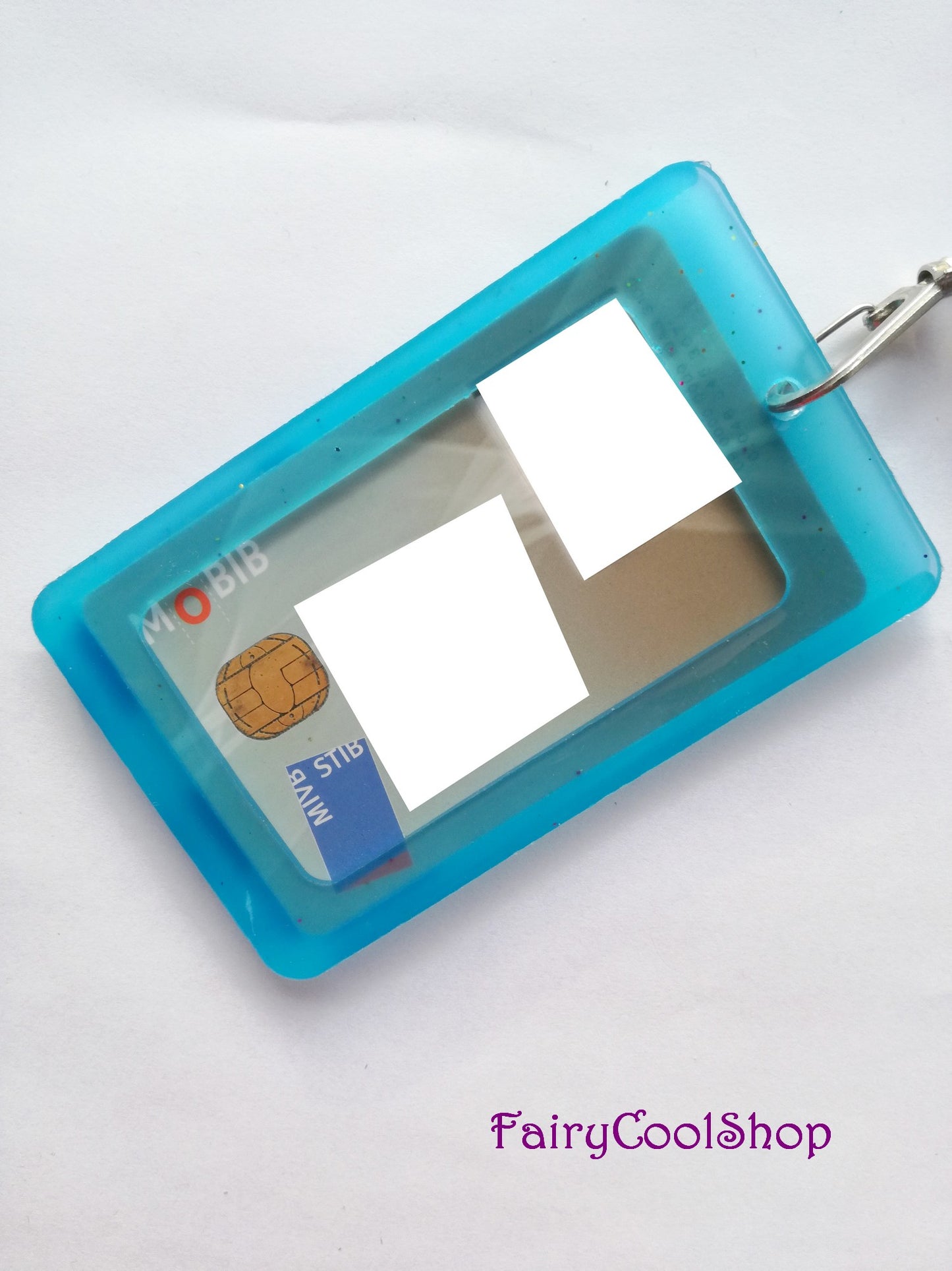 Porte-badges Chat blanc et nounours en silicone