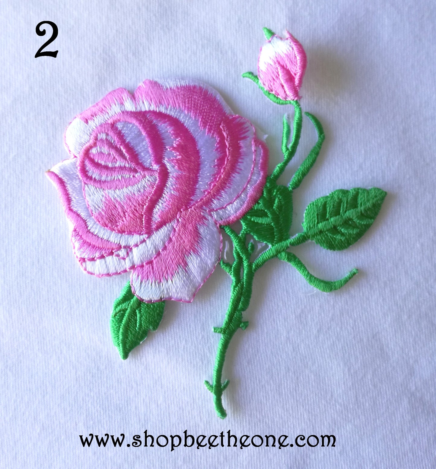 Applique écusson patch thermocollant fleur Grande Rose (à coudre ou repasser) - 11 coloris au choix