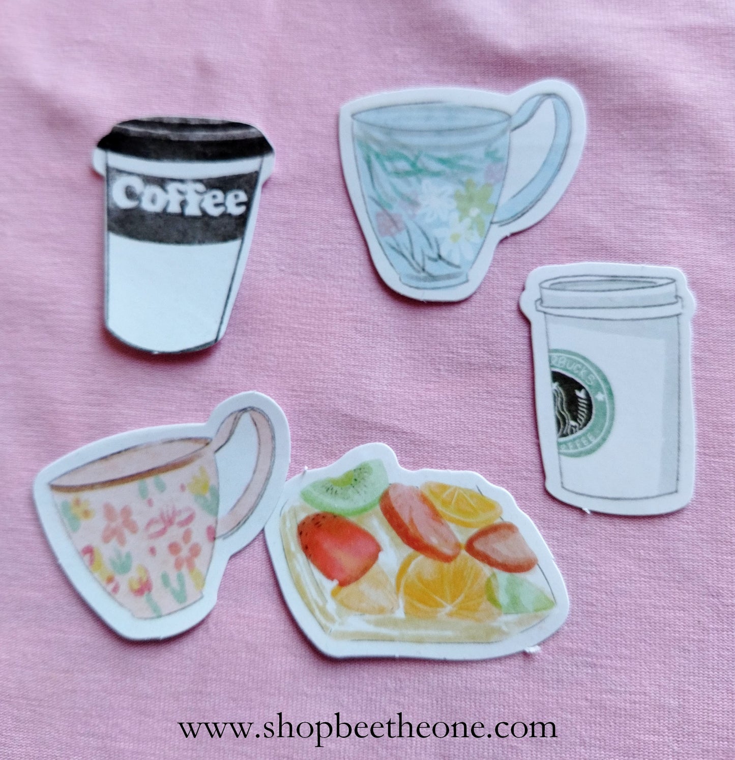 Sticker autocollant "Coffee Time!" sur papier glacé - 5 modèles