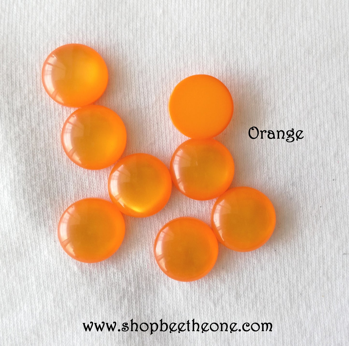 Cabochon rond oeil de chat à dos plat - 12 mm - 14 coloris