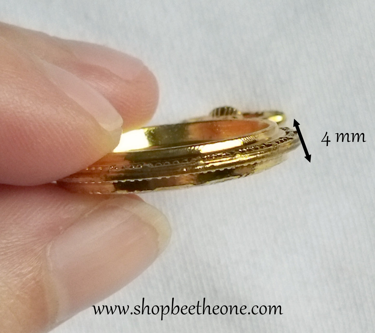 Support pour médaillon "Montre à gousset" - base pour cabochon 20 mm - doré