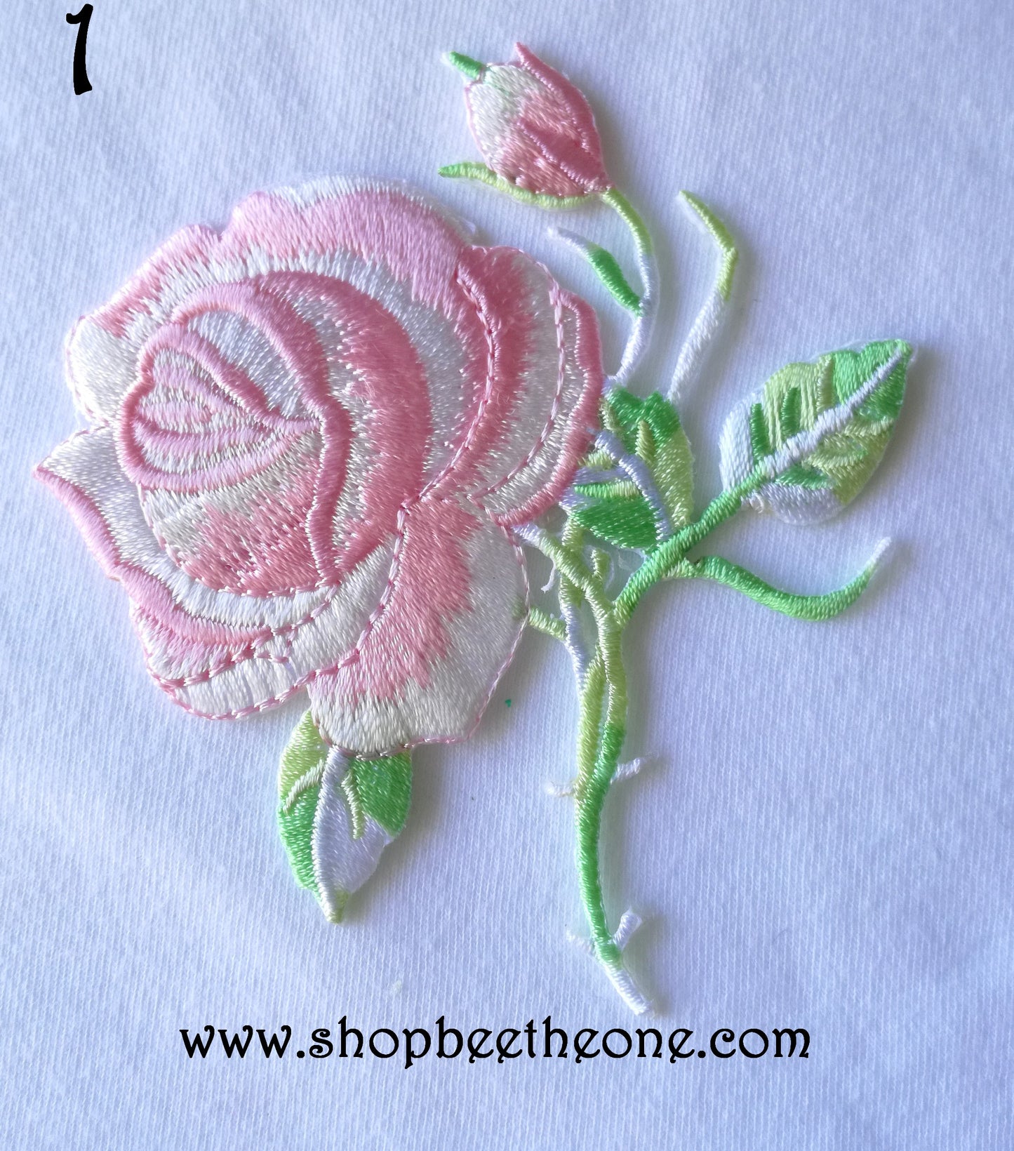 Applique écusson patch thermocollant fleur Grande Rose (à coudre ou repasser) - 11 coloris au choix