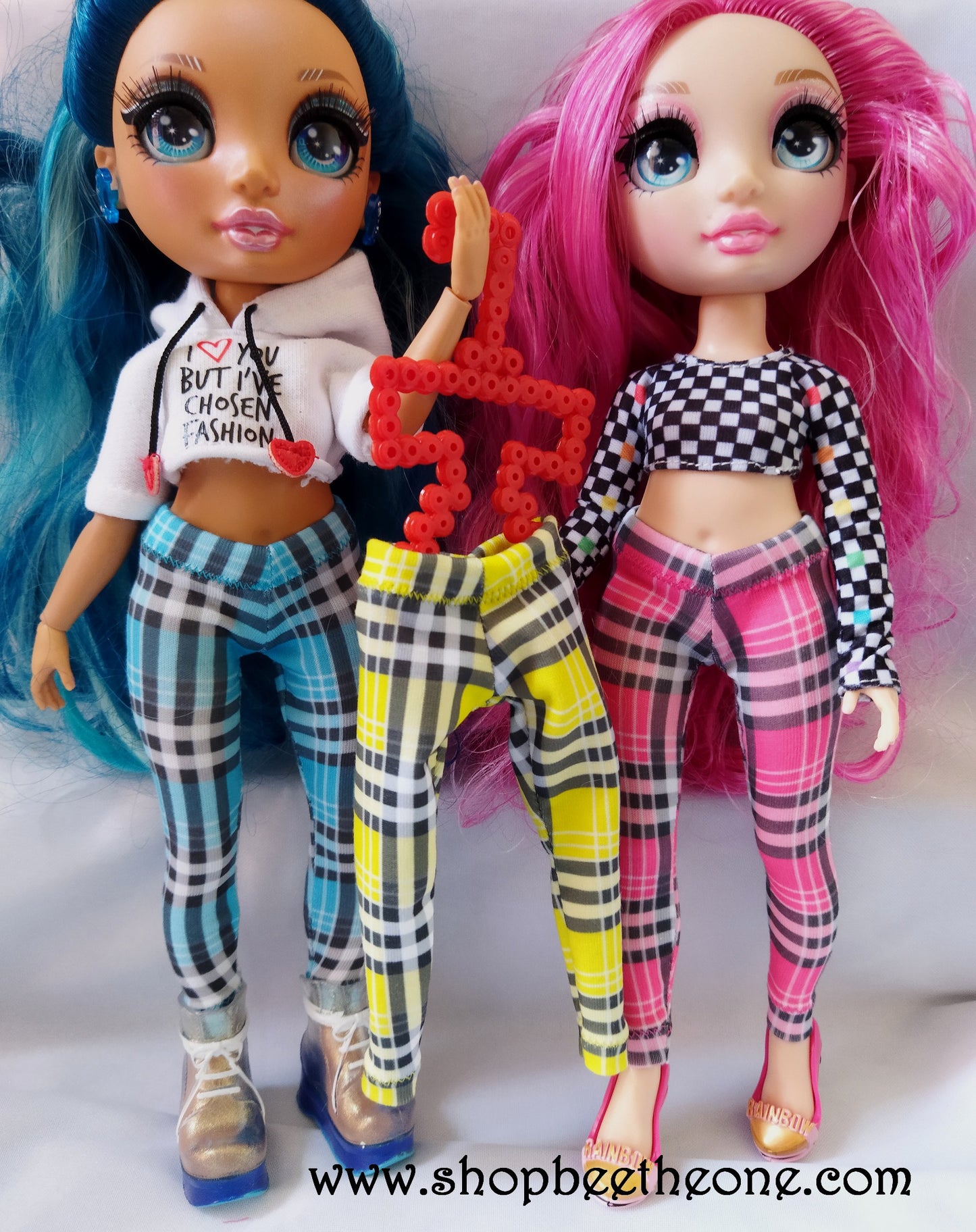 Pantalon collant leggings long motif tartan pour poupées Rainbow High - 3 coloris - Collection Basics - par Bee the One