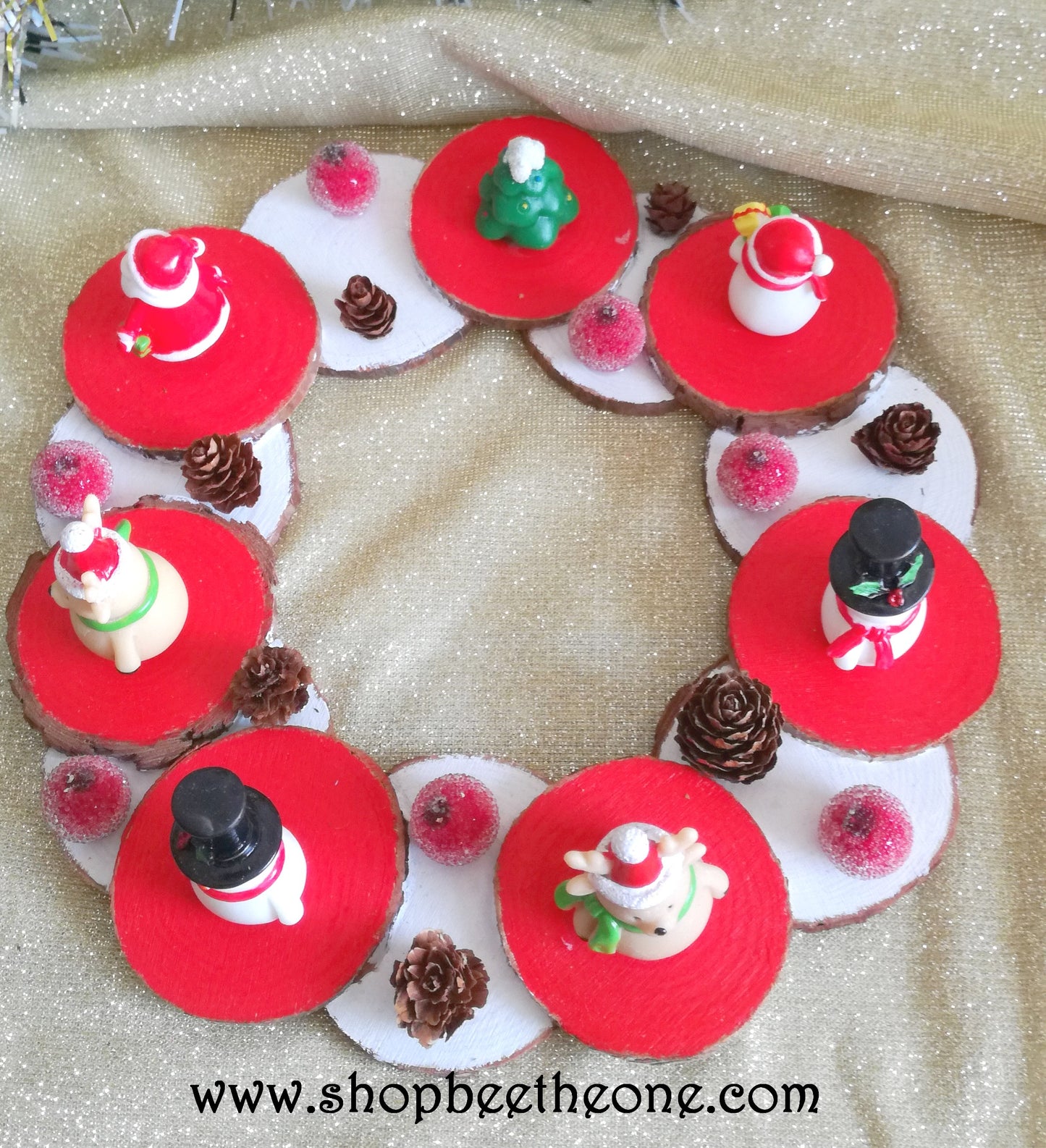 Couronne de Noël décorative pour centre de table - Marque Zambara