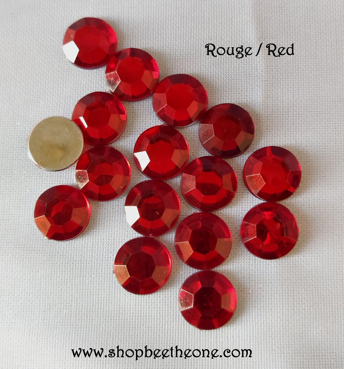 Cabochon strass cristal demi-perle rond à facettes à coller - 10 mm - 2 coloris