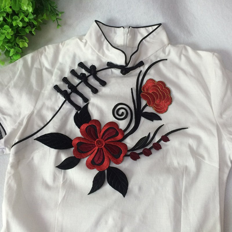 Maxi Applique broderie patch thermocollant Grandes Fleurs 28,5 x 18 cm (à coudre ou repasser) - 6 coloris au choix