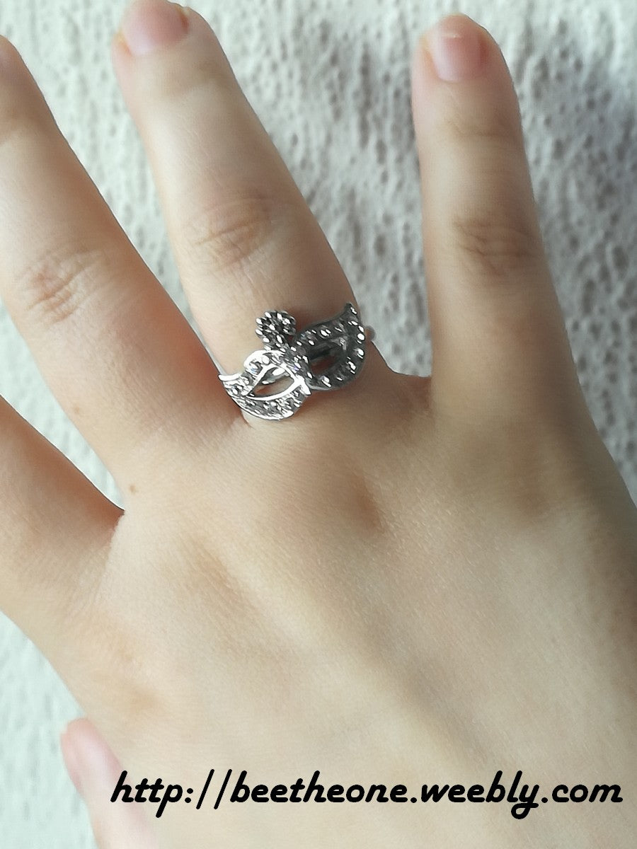 Bague Minimaliste Masque vénitien - Argenté ou Doré