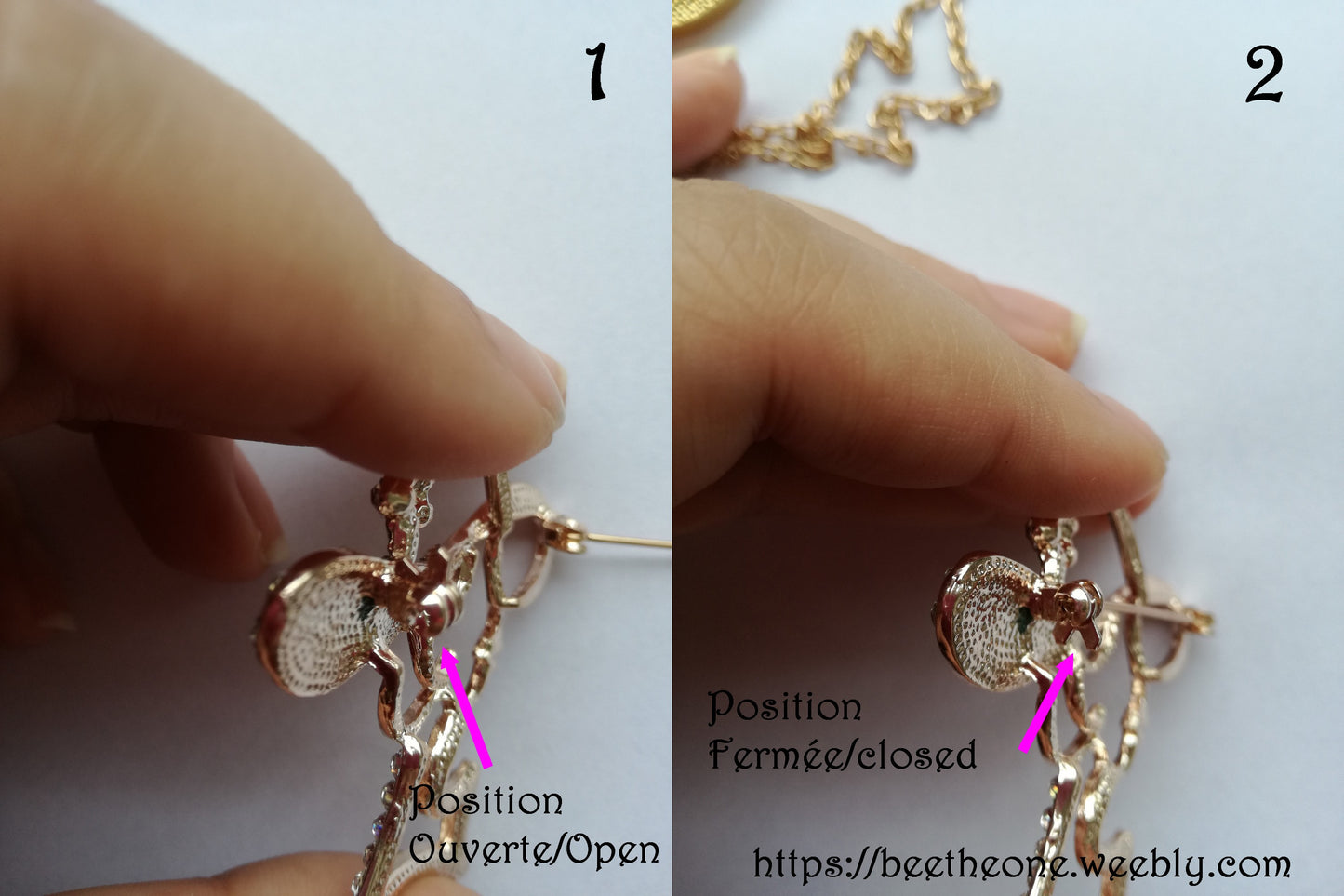 Broche Cabochons et Strass Parapluie coloré