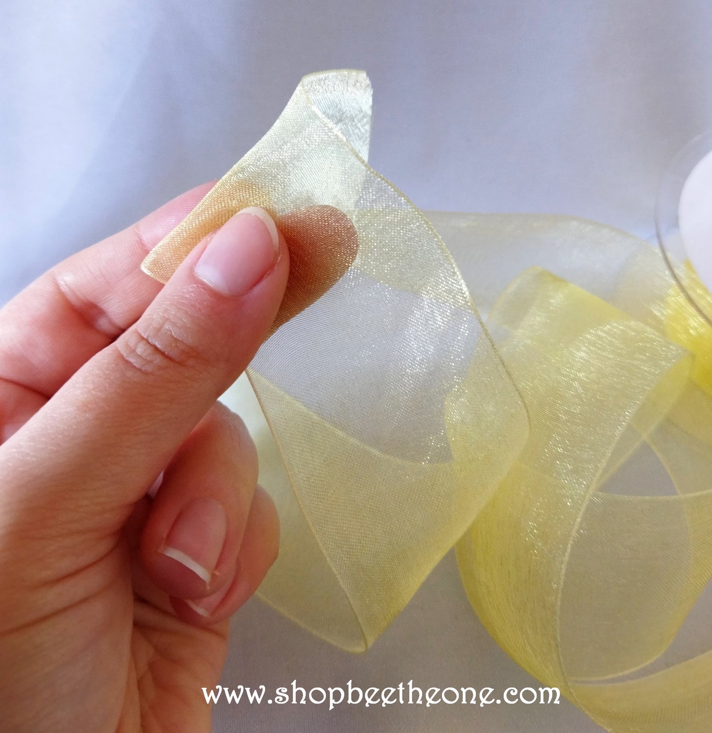 Ruban organza - 40 mm x 1 m - Jaune clair