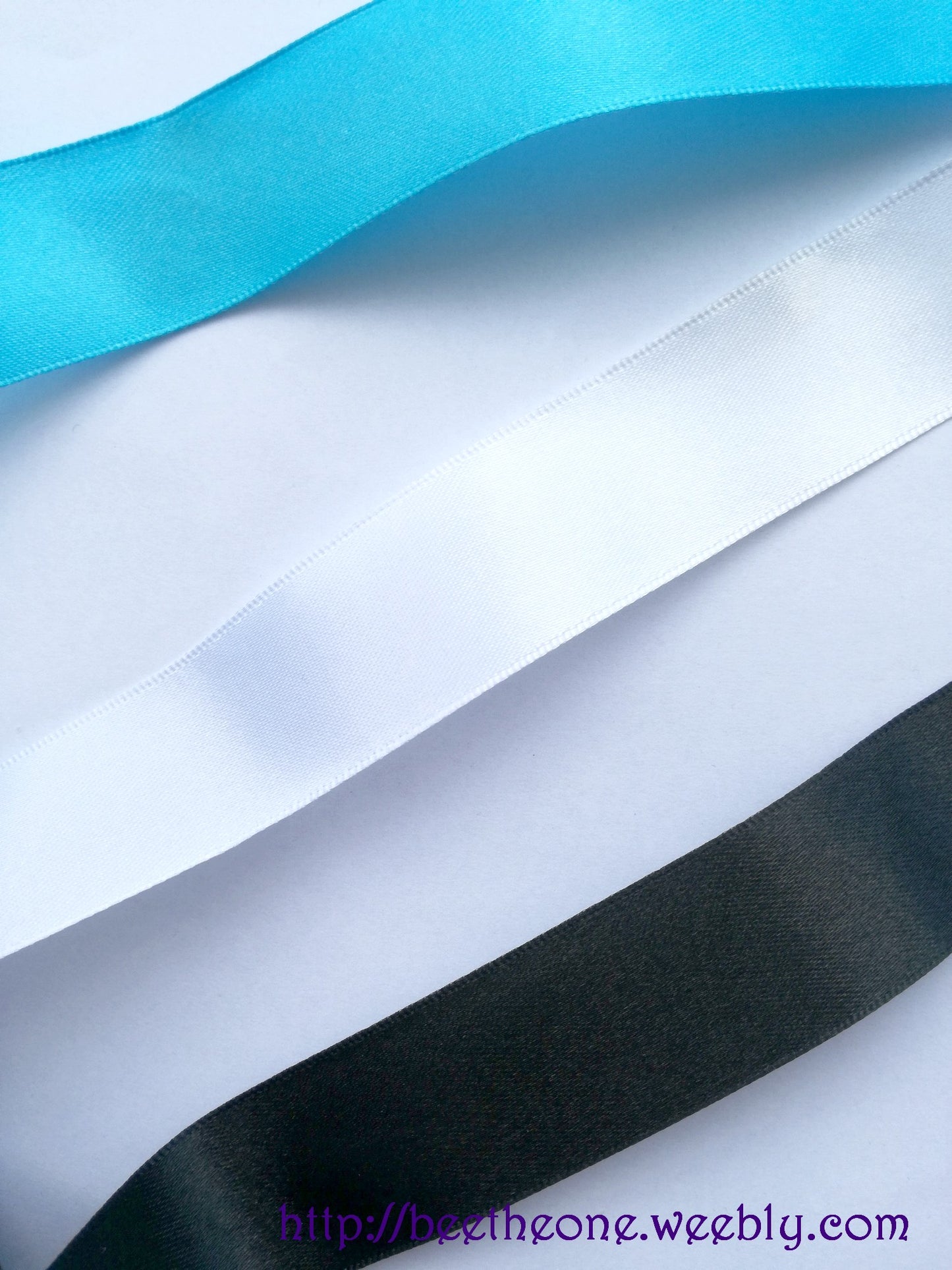 Ruban de satin - 25 mm x 1 m - Double face - 3 coloris