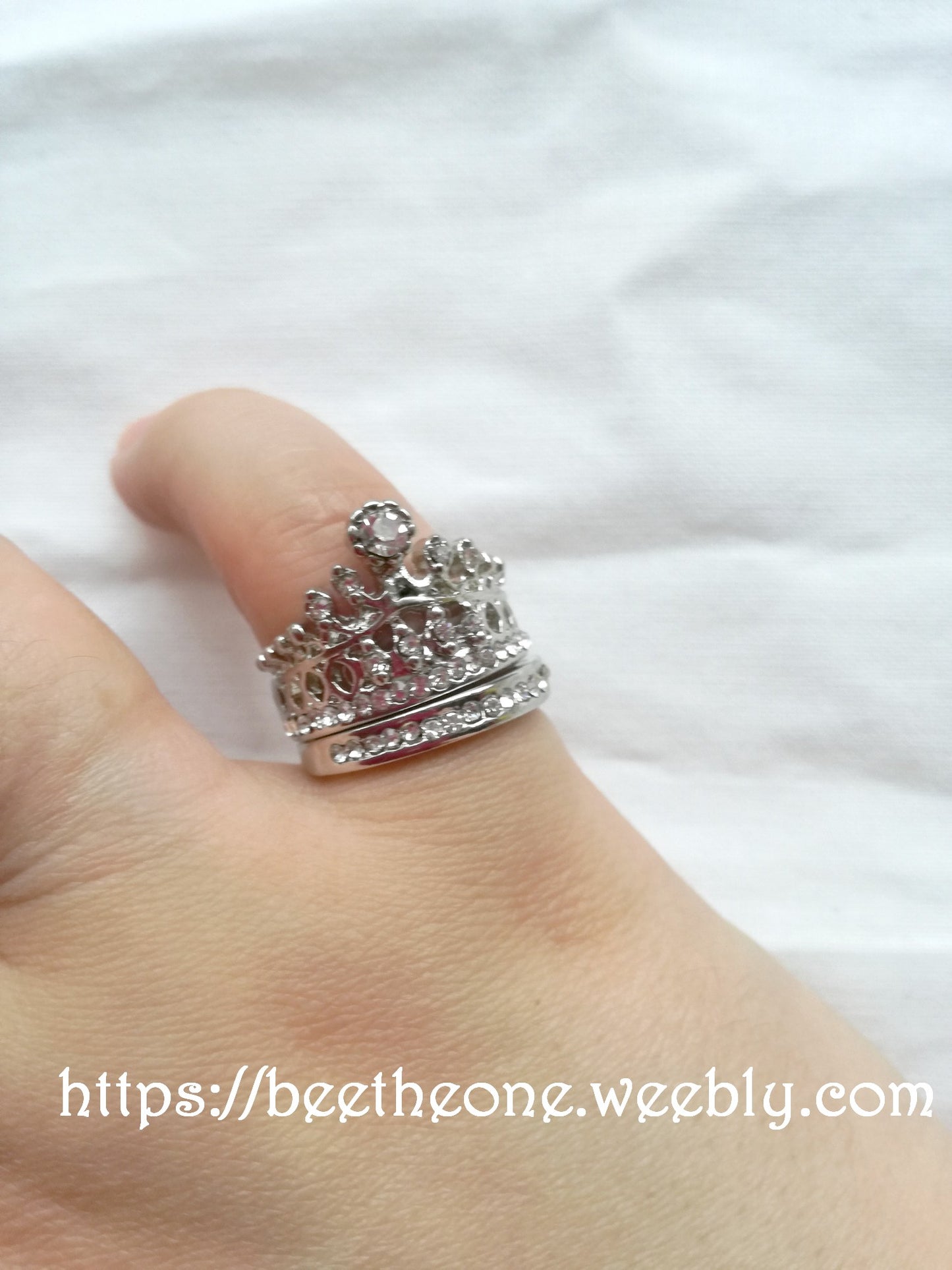 Duo de Bagues Couronne de Reine - Argenté