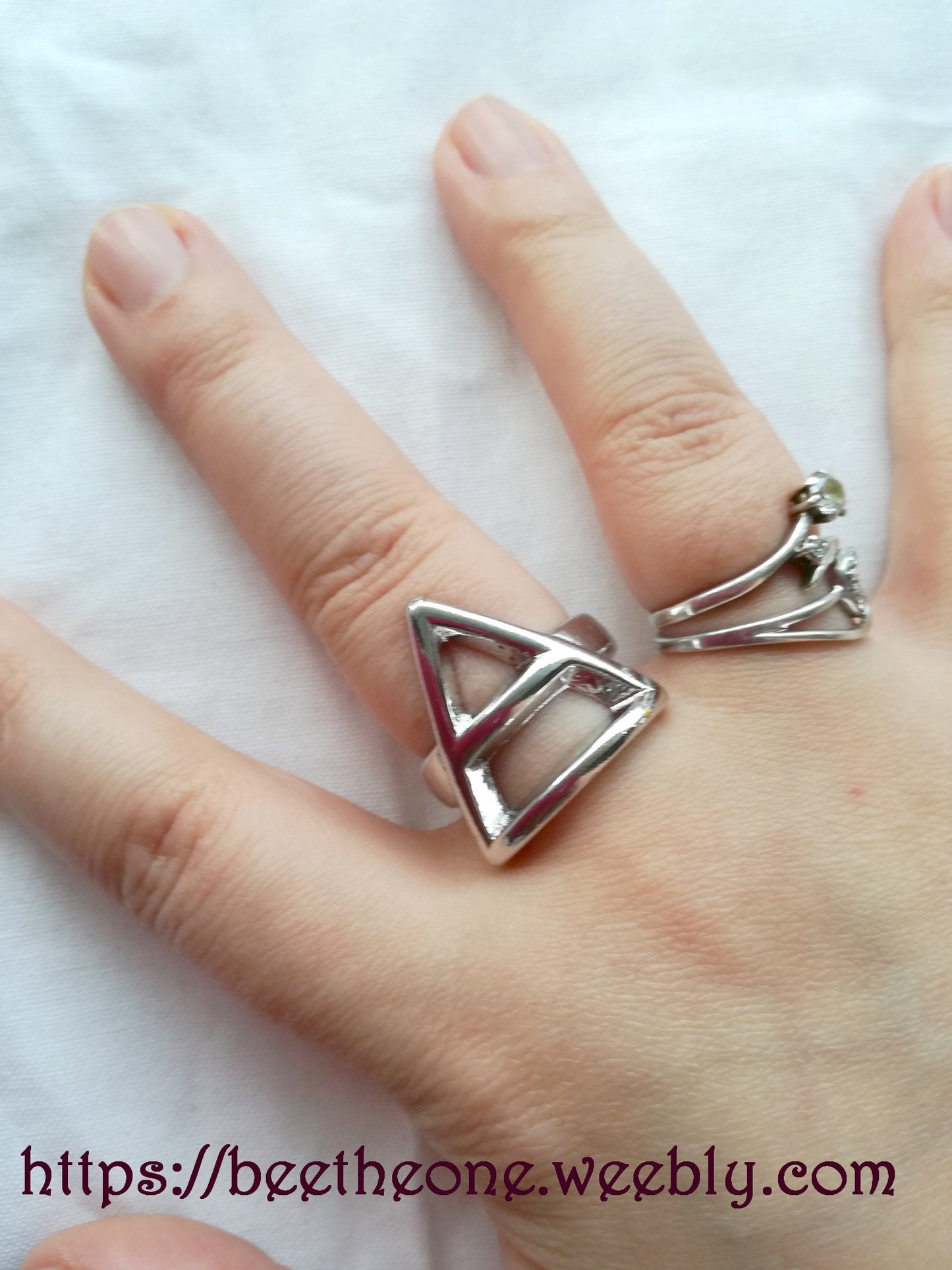 Bague unisexe groupe de rock symbole Triade - Argenté - réglable