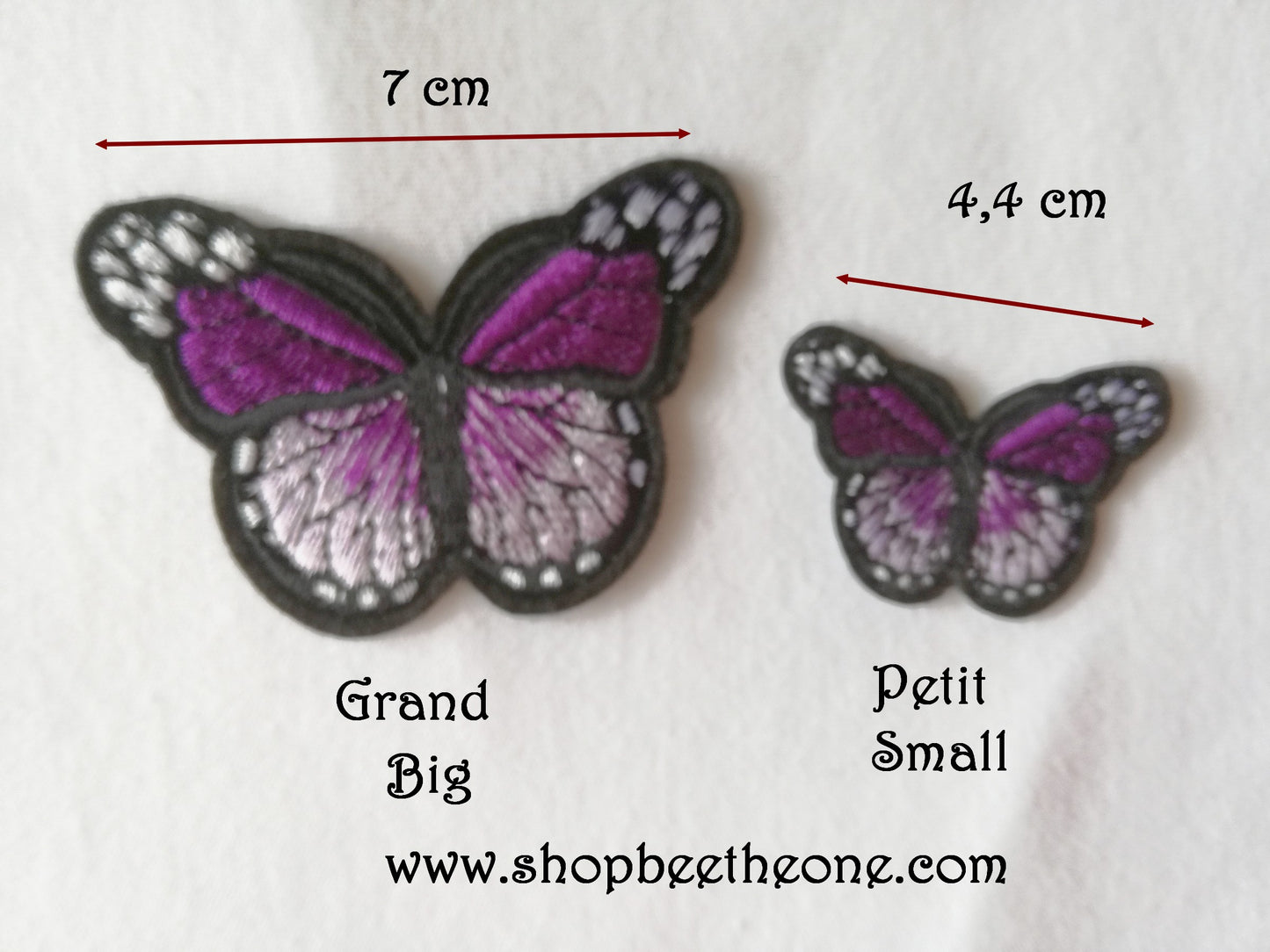 Applique écusson patch thermocollant Papillon monarque dégradé (à coudre ou repasser) - 2 tailles - 12 coloris