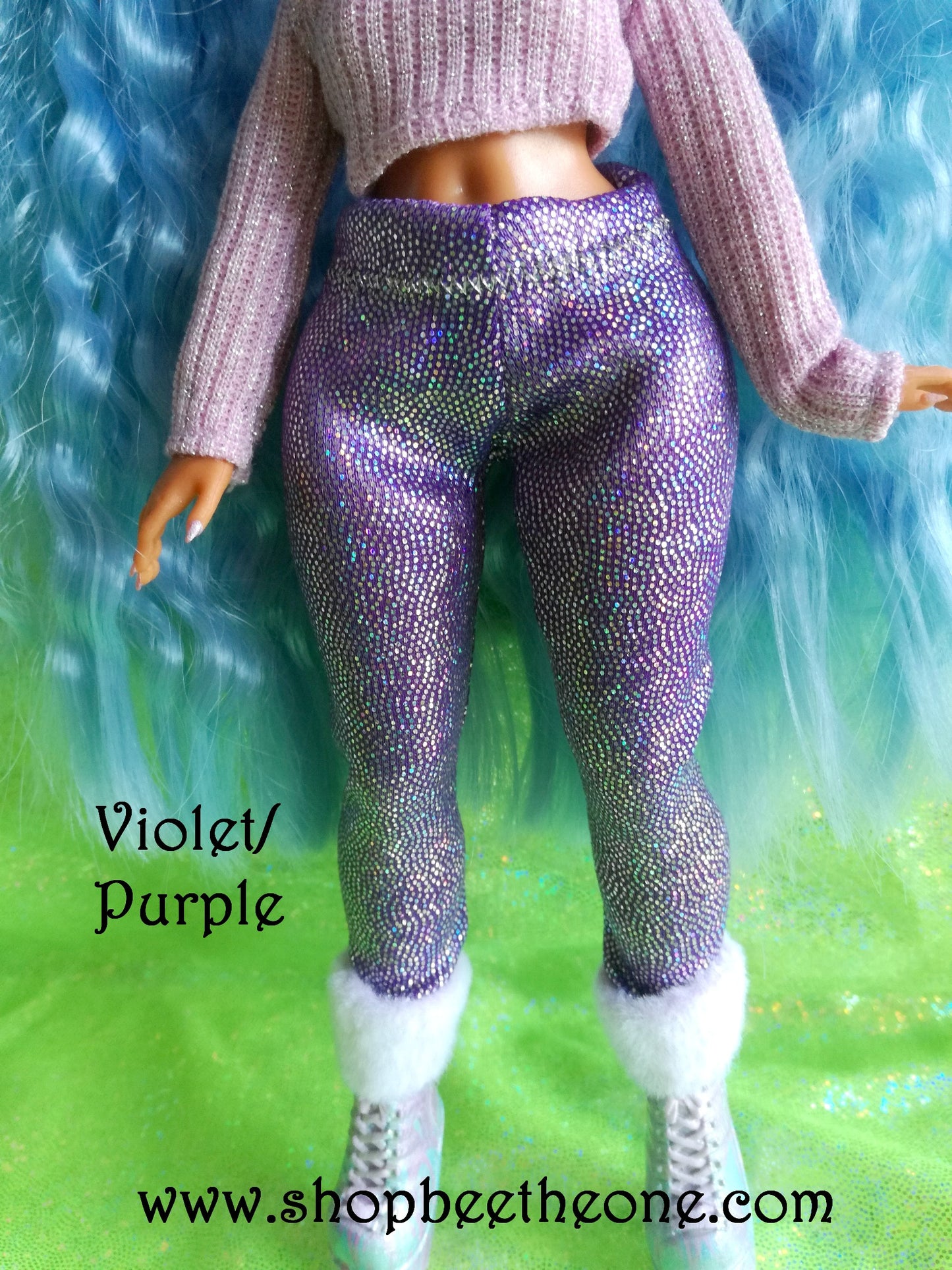 Pantalon collant leggings long imprimé holographique pour poupées LOL Surprise! OMG - 13 coloris - Collection Basics - par Bee the One