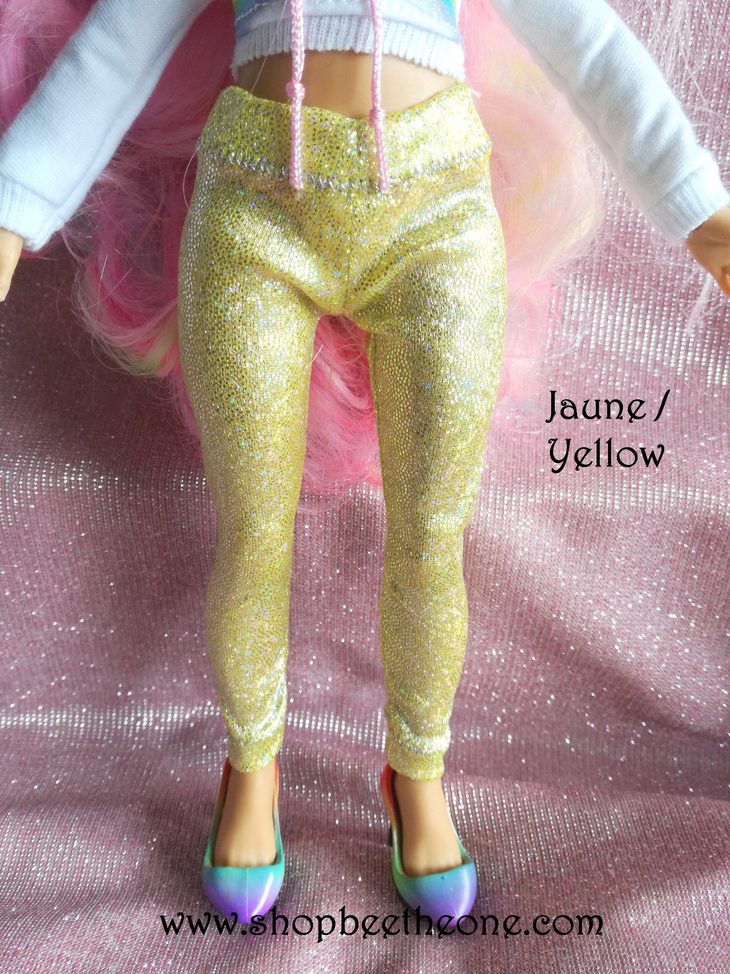 Pantalon collant leggings long imprimé holographique pour poupées Rainbow High - 8 coloris - Collection Basics - par Bee the One