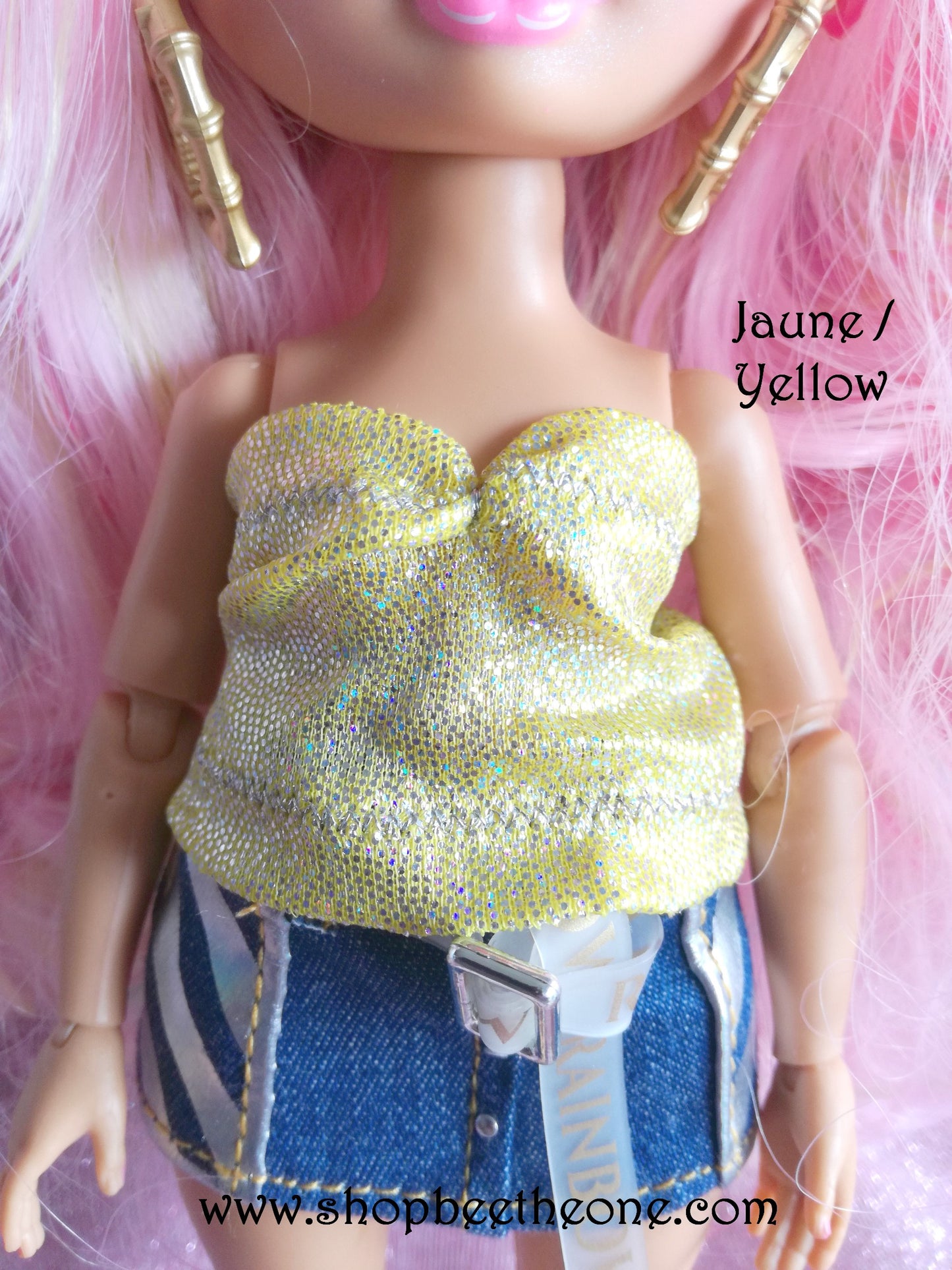 Bustier sirène imprimé holographique pour poupées Rainbow High - 7 coloris - Collection Basics - par Bee the One