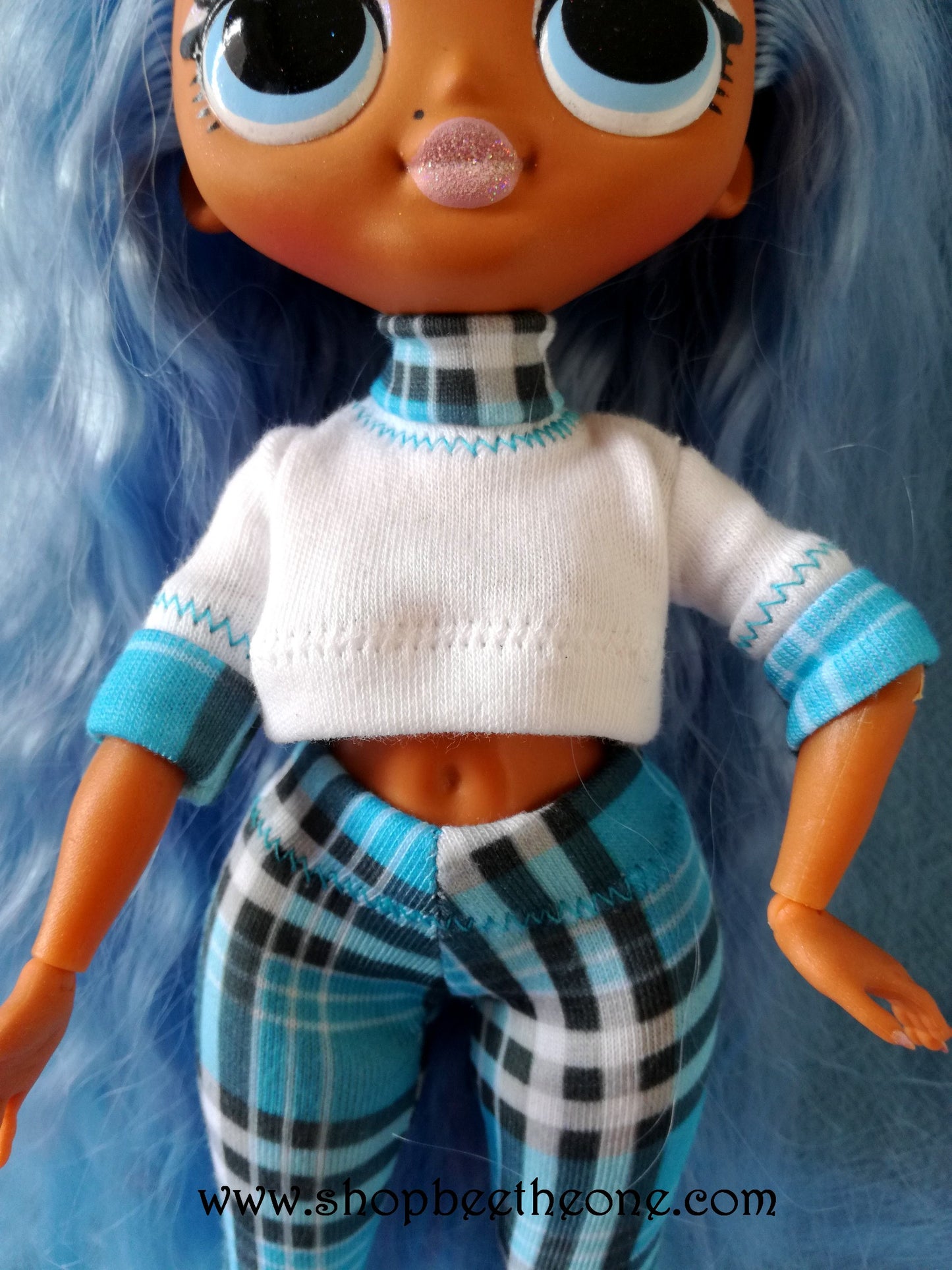 T-shirt manches courtes à revers tartan pour poupées L.O.L Surprise! O.M.G - 4 coloris - par Bee the One - Collection Basics