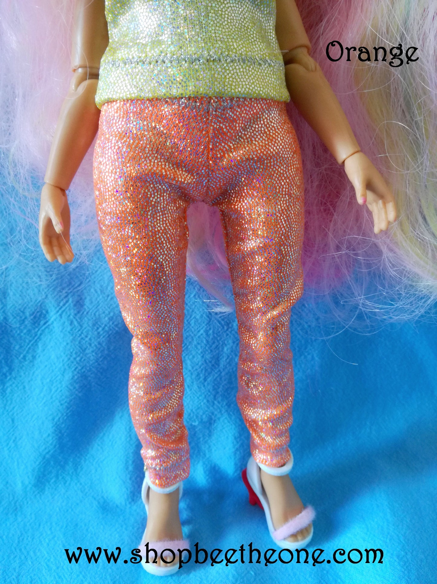 Pantalon collant leggings long imprimé holographique pour poupées Rainbow High - 8 coloris - Collection Basics - par Bee the One