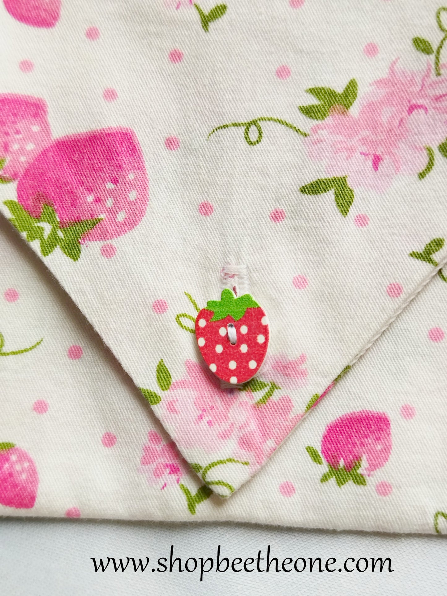 Trousse de toilette en coton - "Fraises roses"