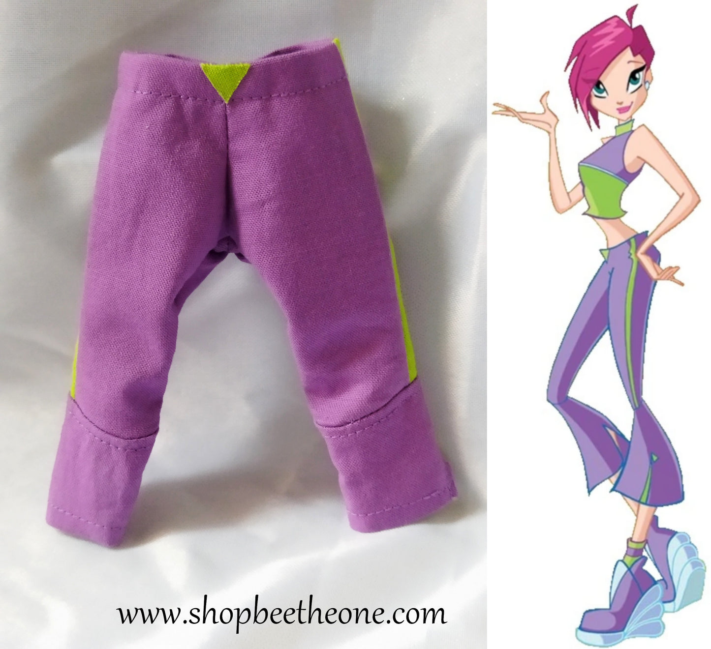 Pantacourt pour poupées Rainbow High - Violet/vert - Collection Cosplay Club - par Bee the One