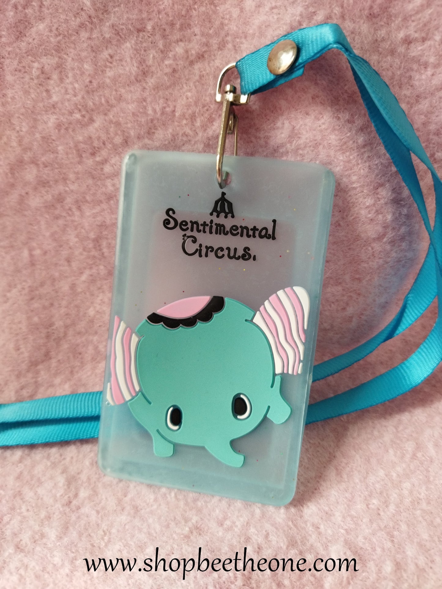 Porte-badges Eléphant bleu en silicone