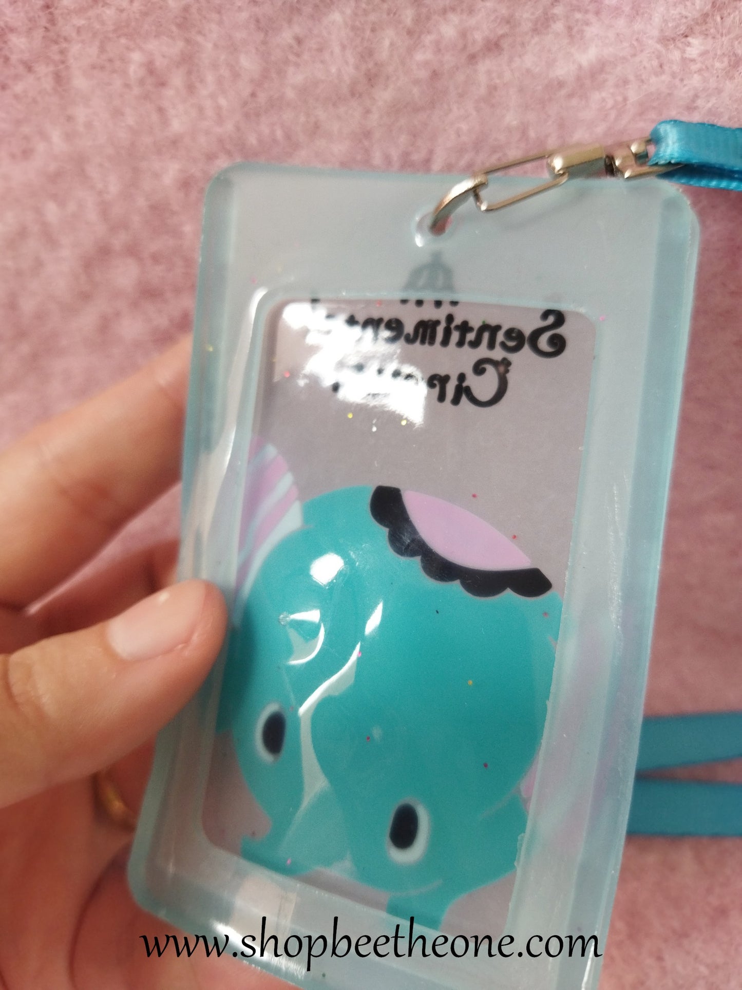 Porte-badges Eléphant bleu en silicone