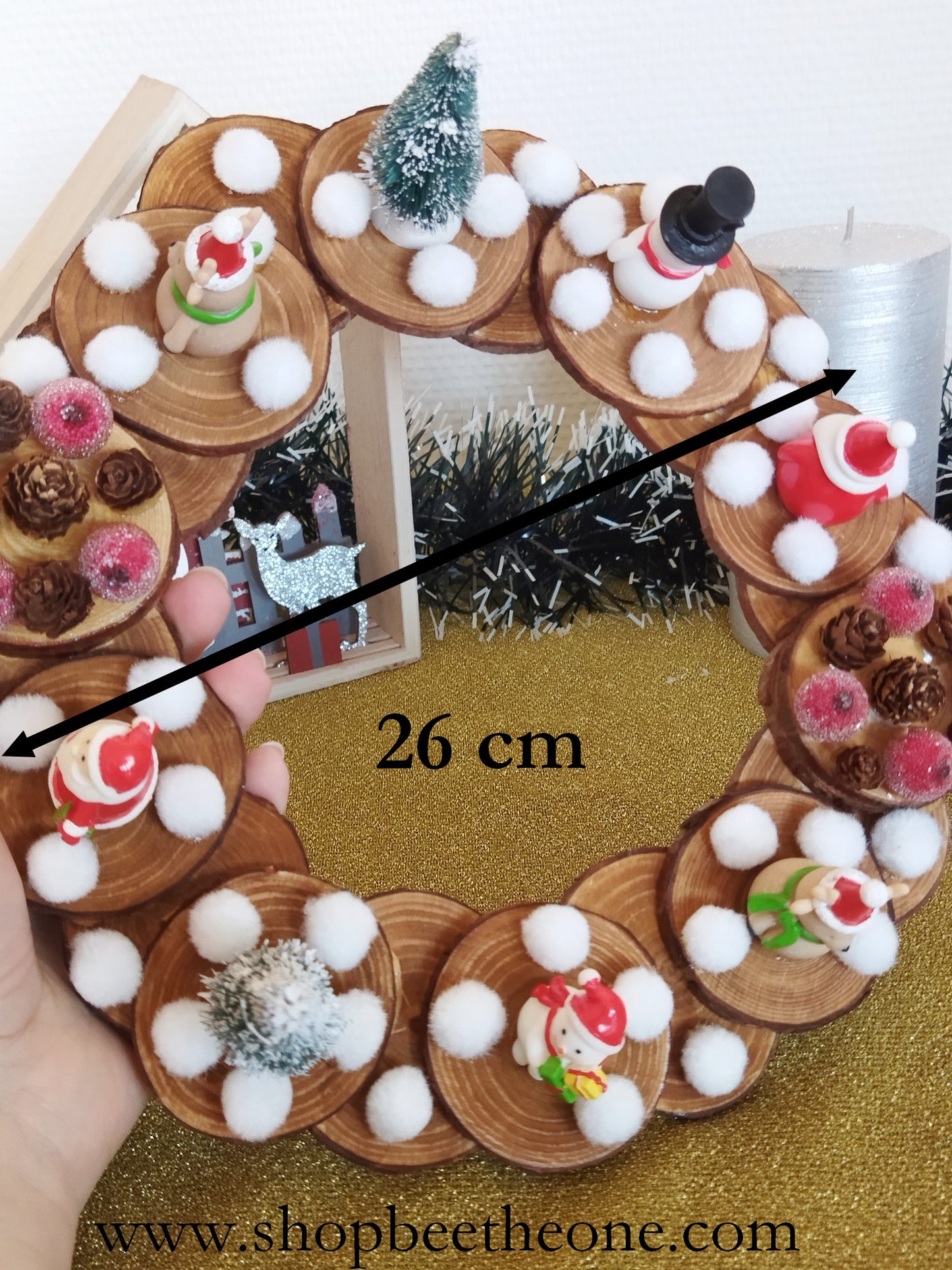 Couronne de Noël décorative pour centre de table