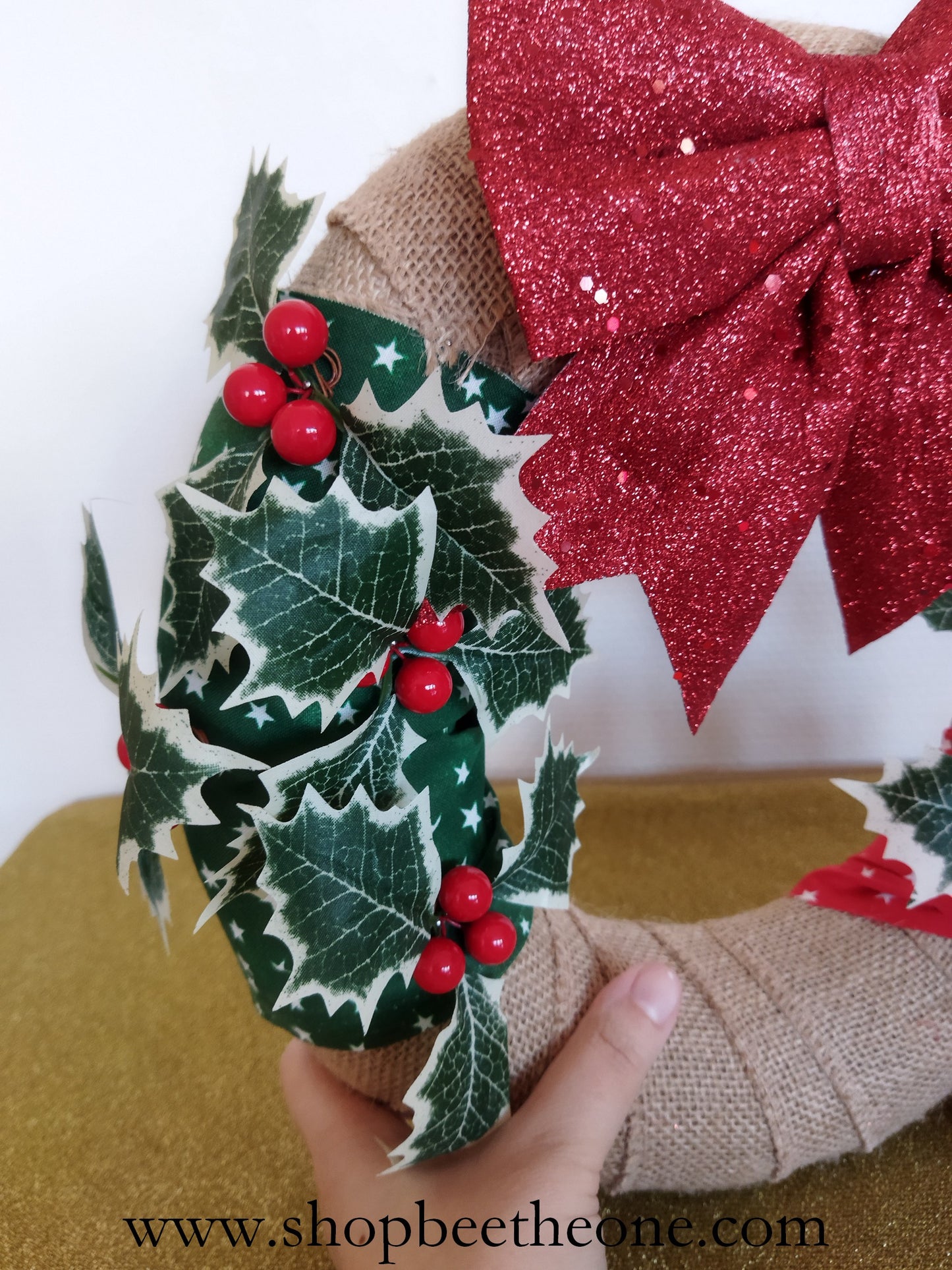 Couronne de Noël décorative à suspendre "Noël nature"
