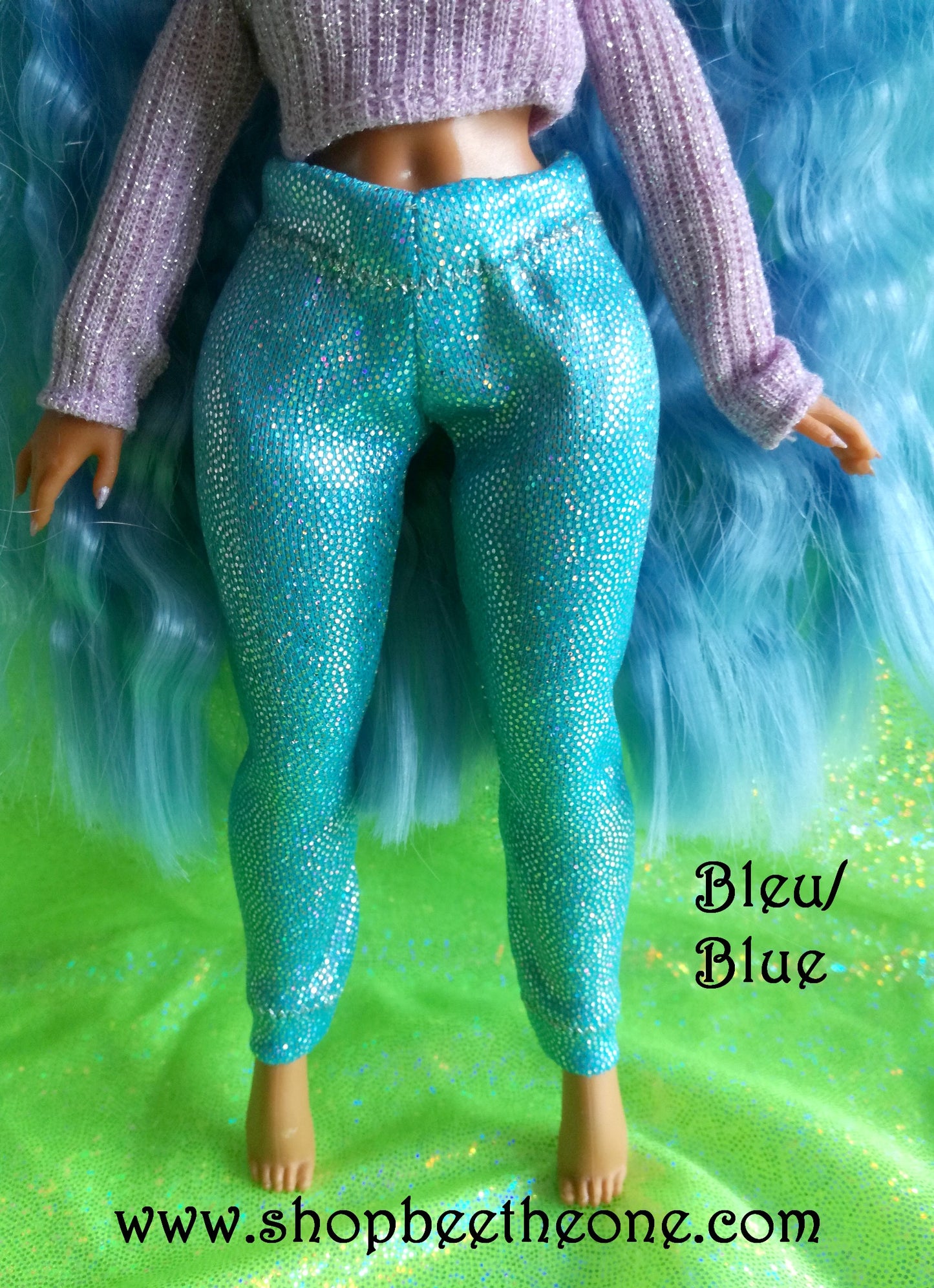 Pantalon collant leggings long imprimé holographique pour poupées LOL Surprise! OMG - 13 coloris - Collection Basics - par Bee the One