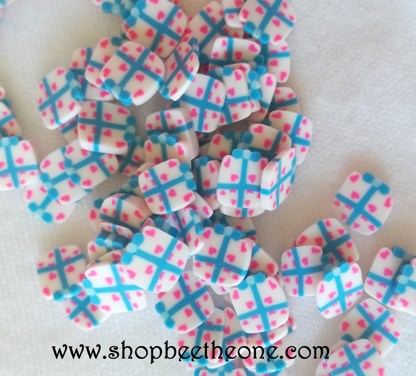 1 g (+/- 50 pièces) de Tranches de Fimo Pâte Polymère - Cadeau de Noël - Bleu/blanc