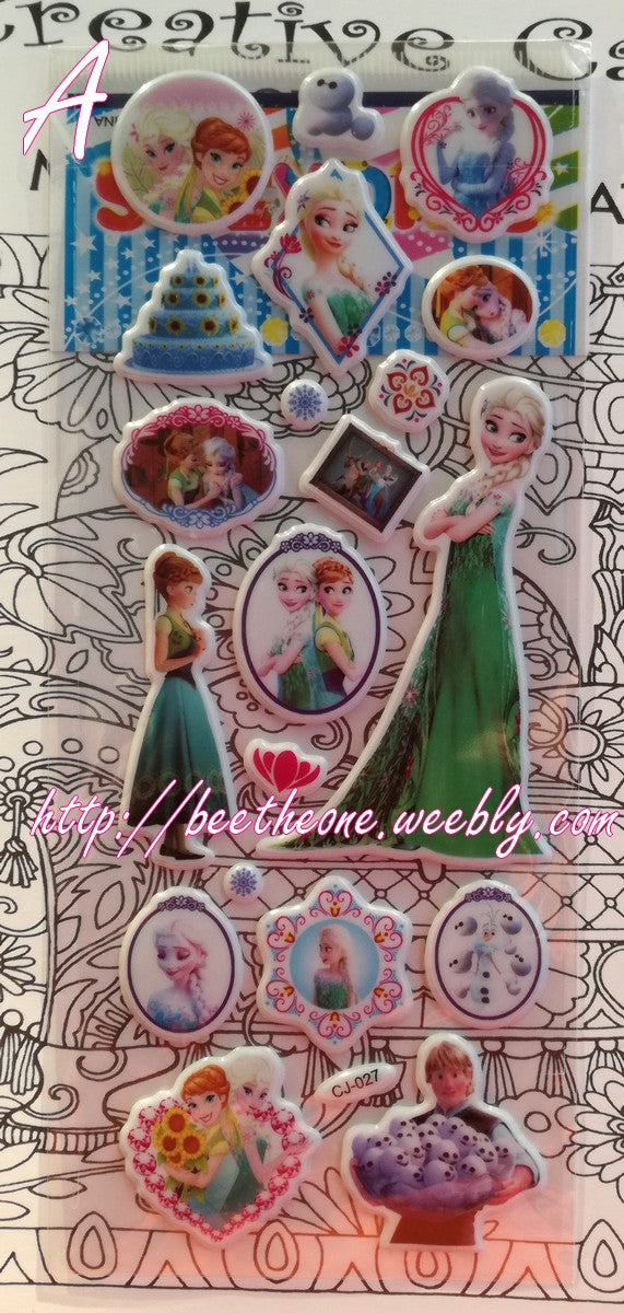 Planche de stickers La Reine des Neiges "Une Fête Givrée" - 3 modèles