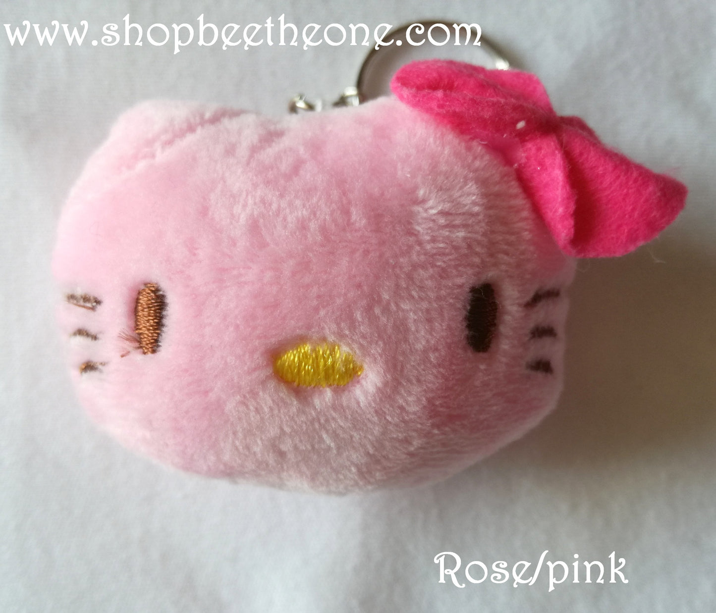 Porte-clé ou Bijou de portable peluche Kitty - Blanc ou rose