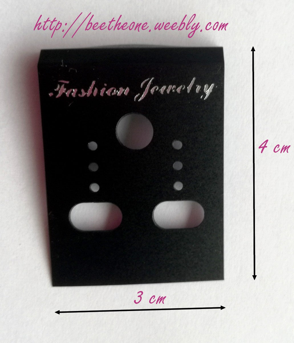 Petite Carte Présentoir en plastique pour boucles d'oreilles - 4 x3 cm