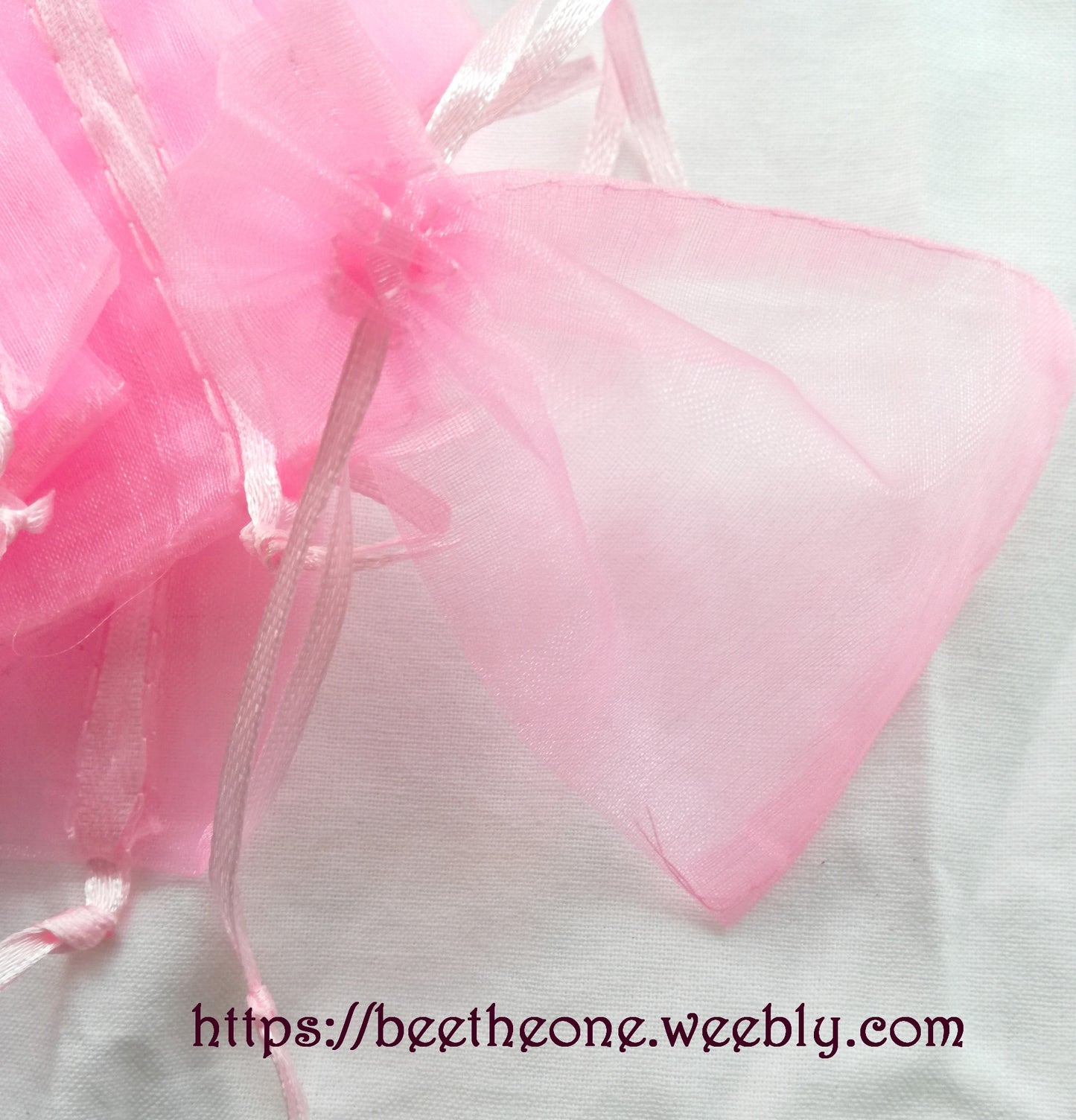 Sachet Organza pour petits cadeaux, rangements... - 7 x 9 cm - rose clair