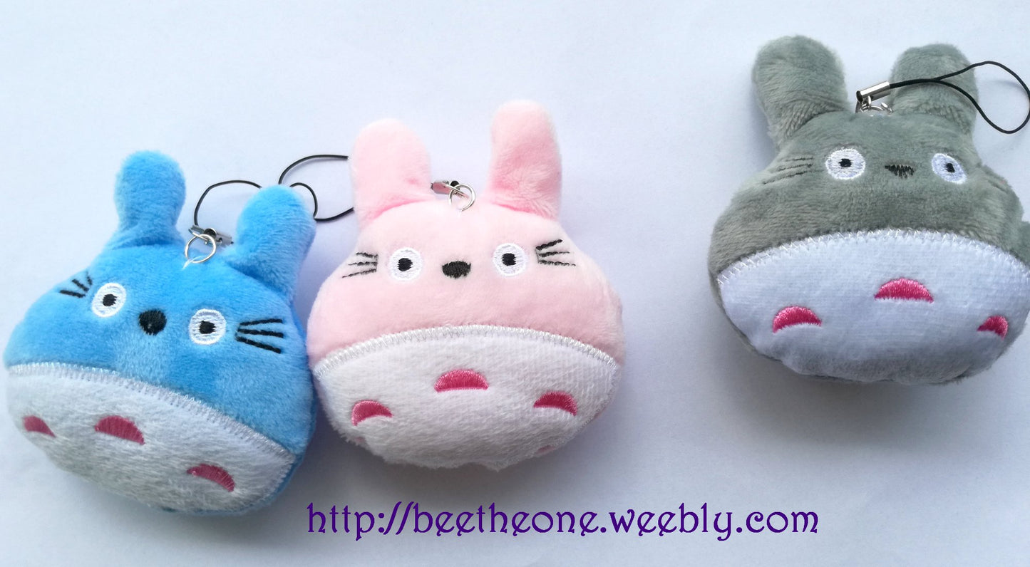 Bijou de portable peluche Monstre gris - Gris, rose ou bleu