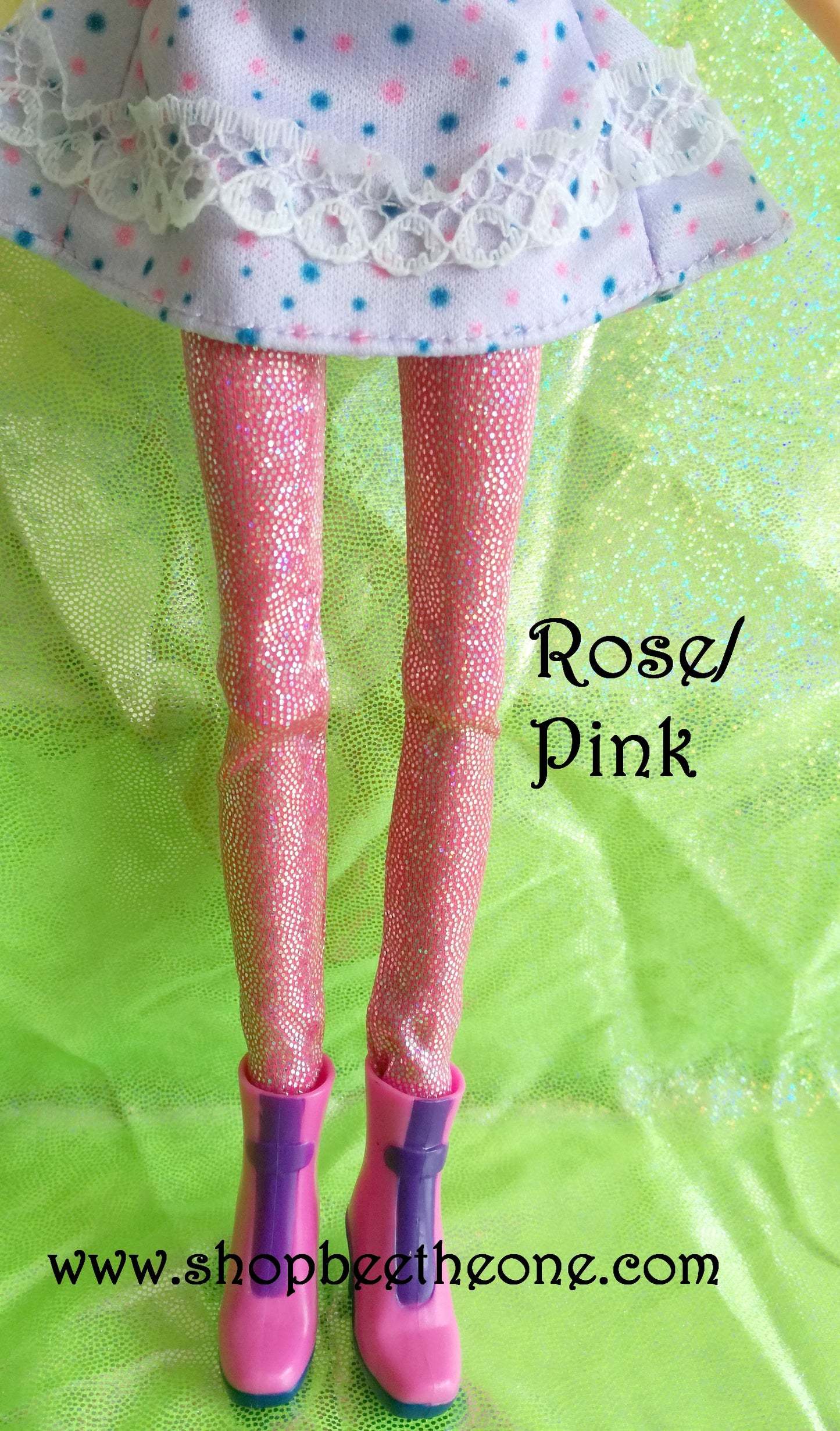 Pantalon collant leggings long imprimé holographique pour poupées Winx Club (Smoby, Giochi Preziosi/Jakks Pacific et Mattel) - 5 coloris - Collection Glitter Party - Marque Zambara
