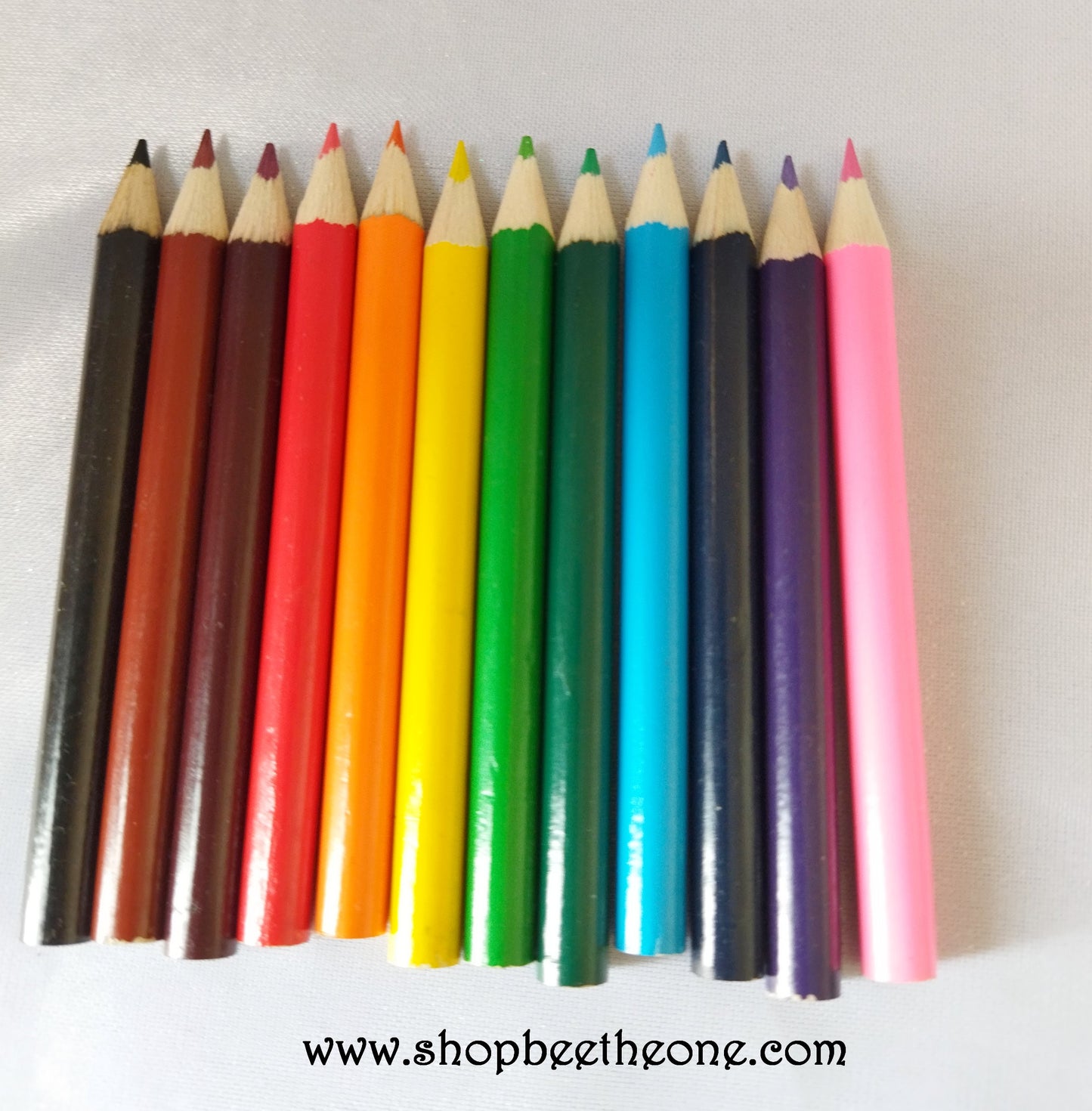 Lot de 12 Mini Crayons de couleur en bois