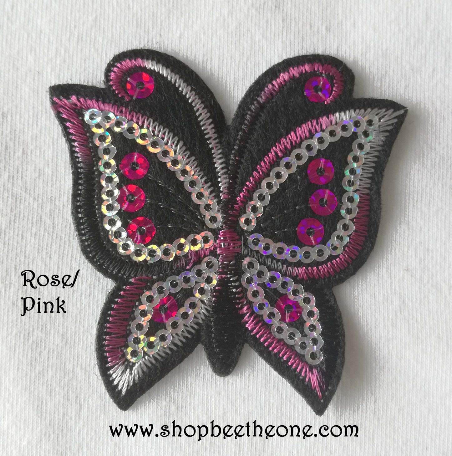 Applique écusson patch thermocollant Papillon dégradé à sequins holographiques - 7 coloris