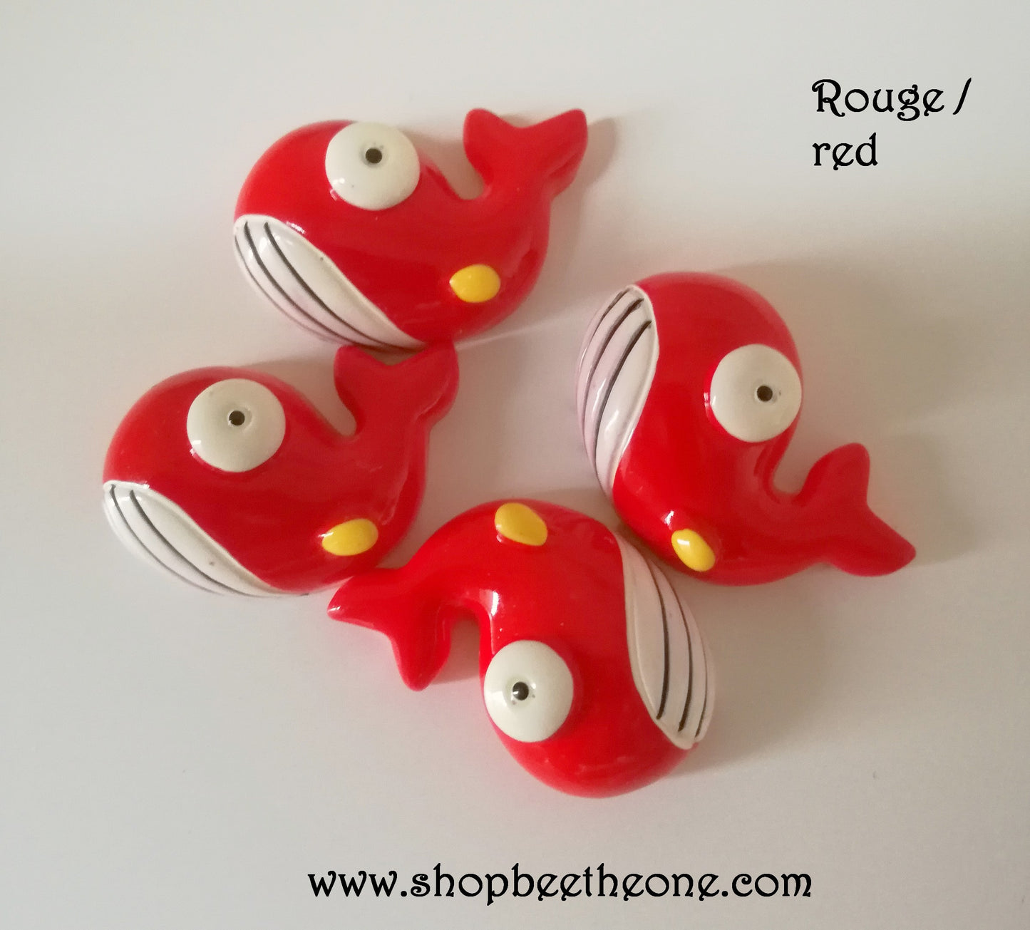 Cabochon plat "Baleine" en résine, pour embellissement - 27 mm - 5 coloris - DERNIERES PIECES