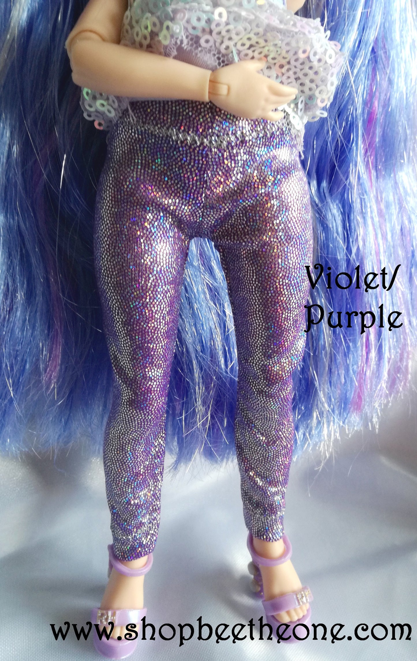 Pantalon collant leggings long imprimé holographique pour poupées Rainbow High - 8 coloris - Collection Basics - par Bee the One
