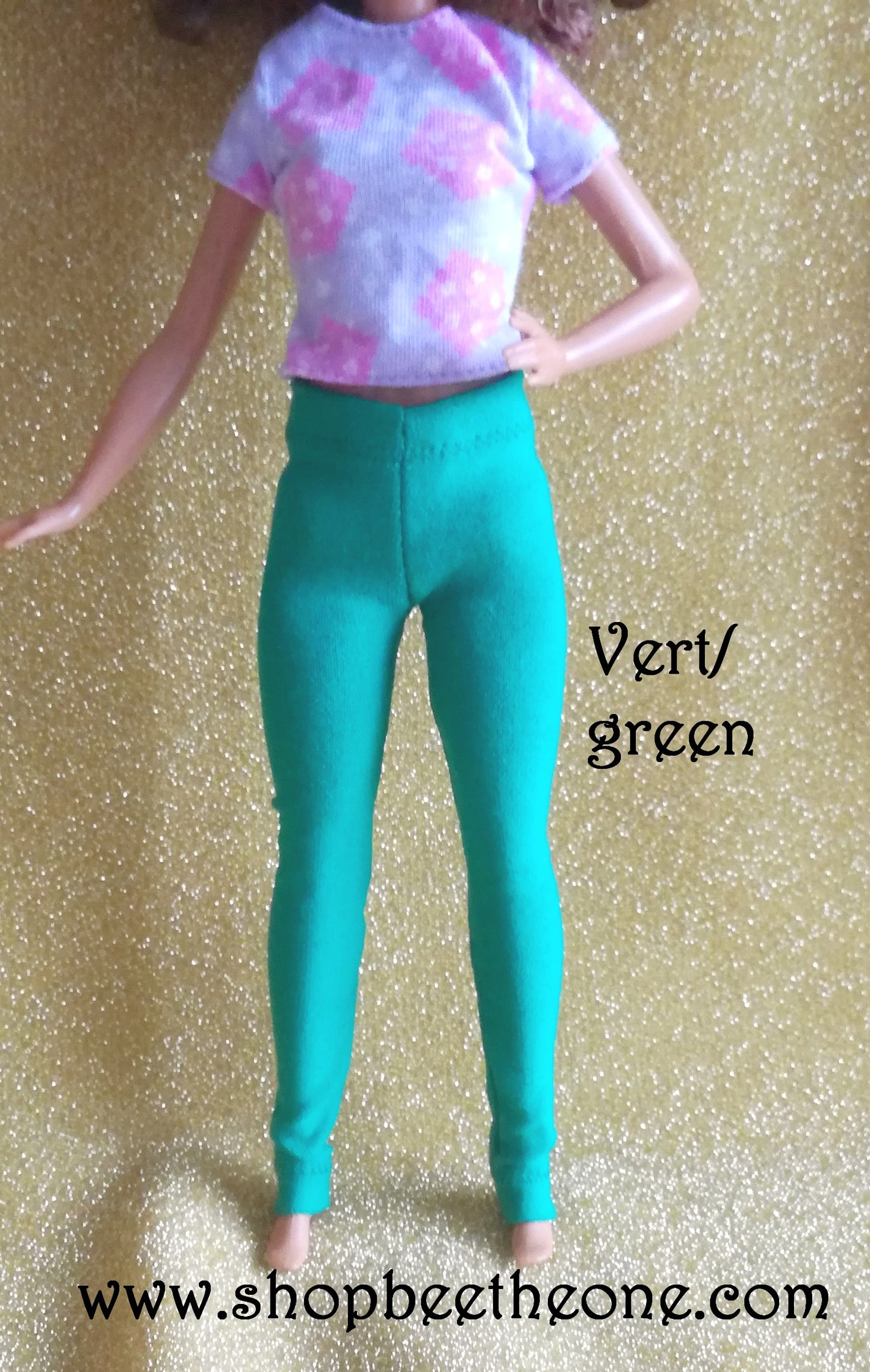 Pantalon collant leggings long pour poupées Barbie - 9 couleurs - 4 tailles - Collection Basics - par Bee the One