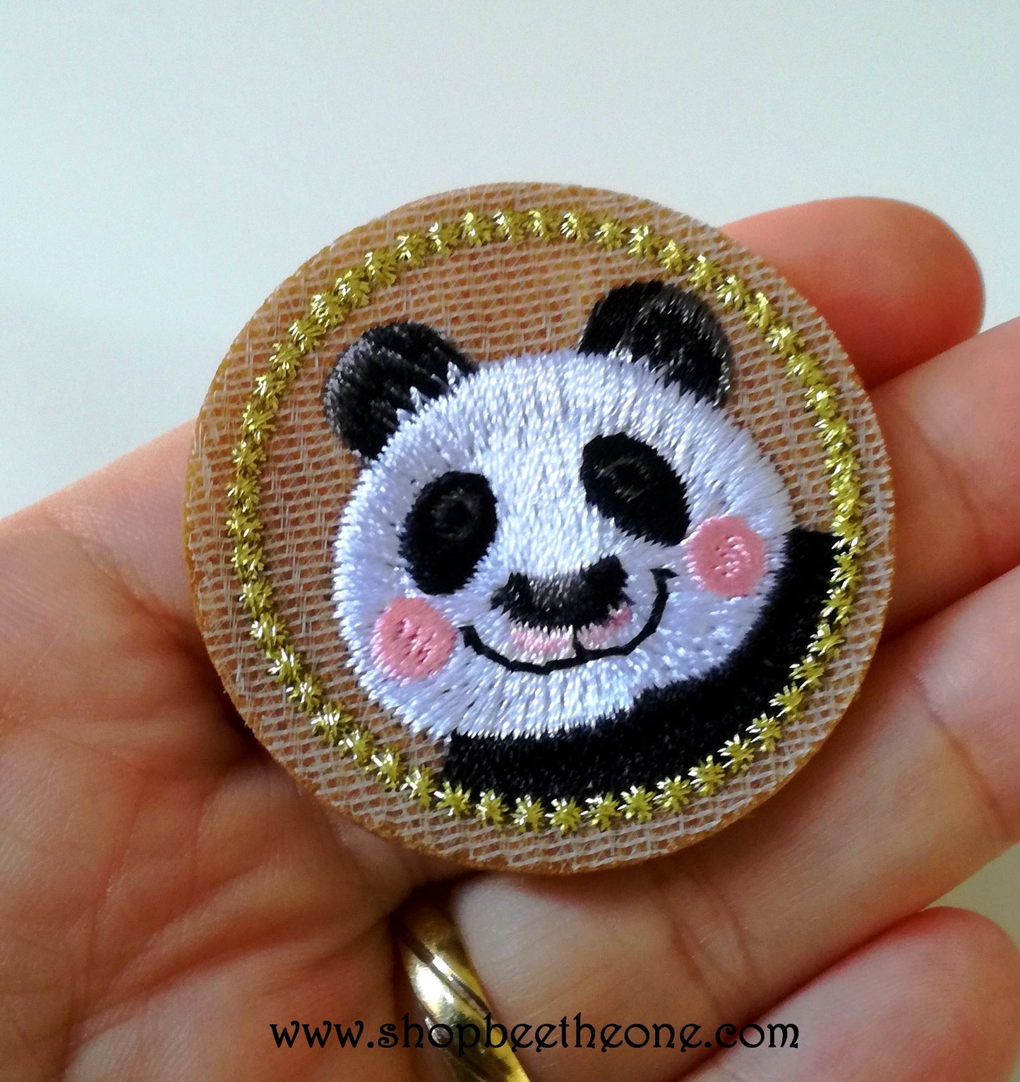 Petit écusson patch applique Panda rond - 4,5 cm (à coudre ou repasser)