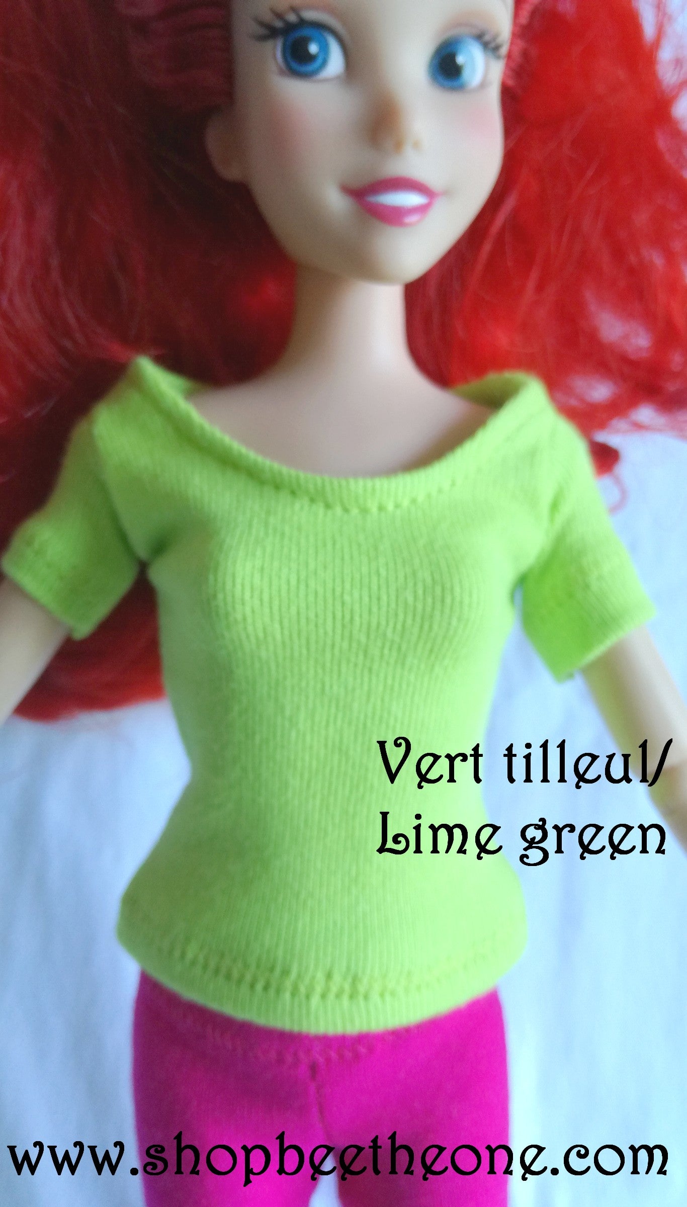 T-shirt manches courtes pour poupées Disney Princesses (Store et Hasbro) - 5 coloris - Collection Basics - par Bee the One