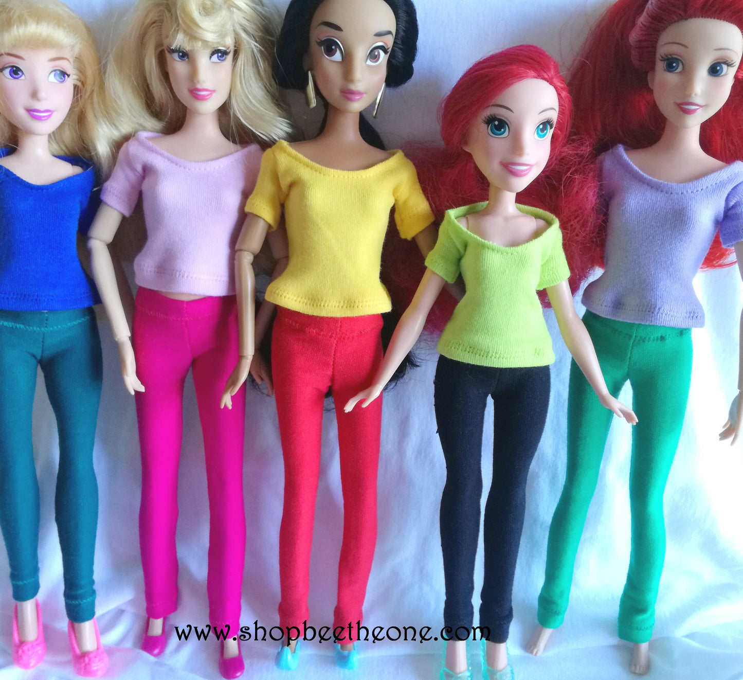 Pantalon collant leggings long pour poupées Disney Princesses (Store et Hasbro) - 5 coloris - Collection Basics - par Bee the One