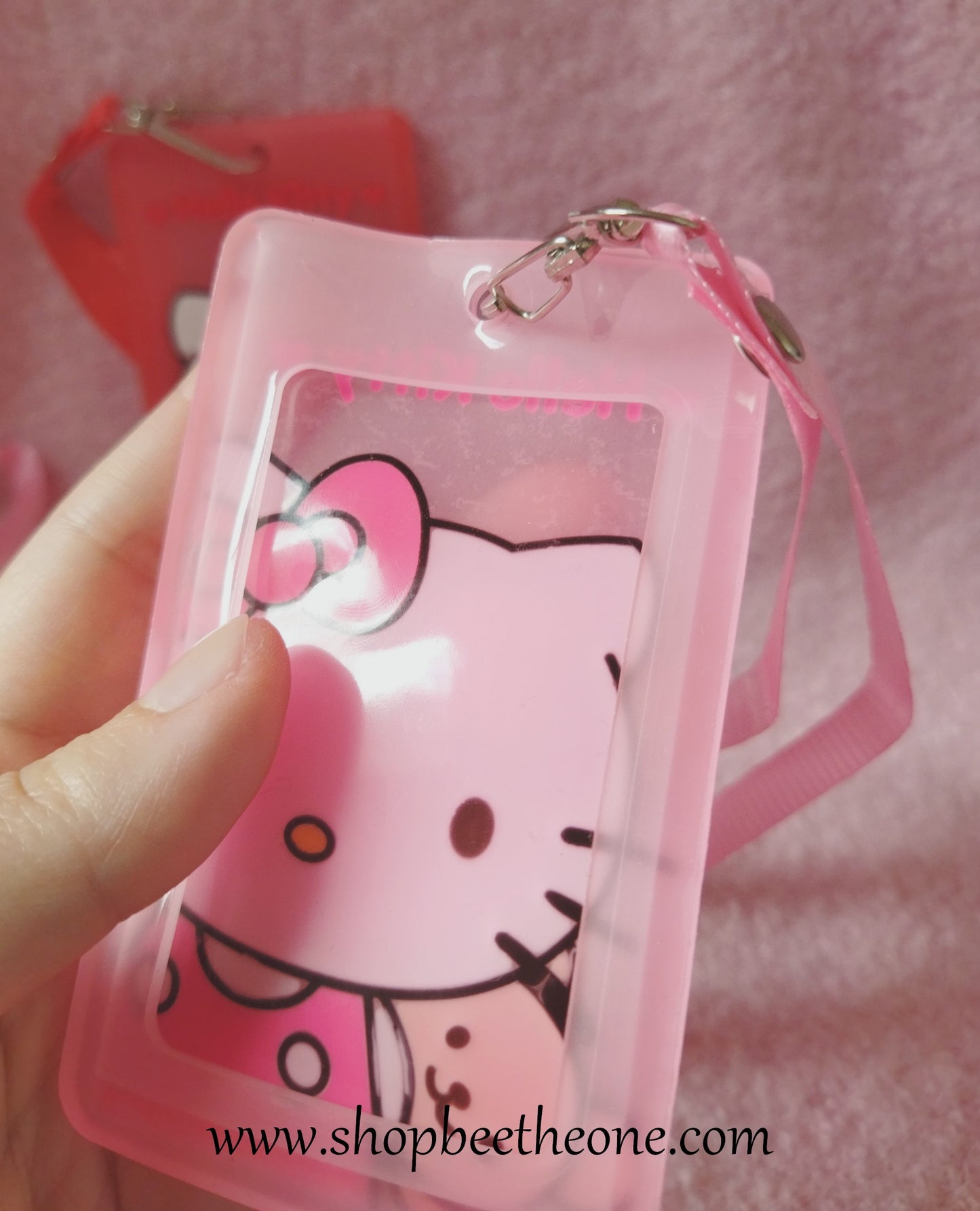 Porte-badges Chat blanc et nounours en silicone